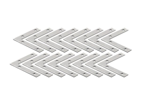 RVS hoekset / set vlakverbinders (Hoek, plat, 16 stuks) (4055334879699)