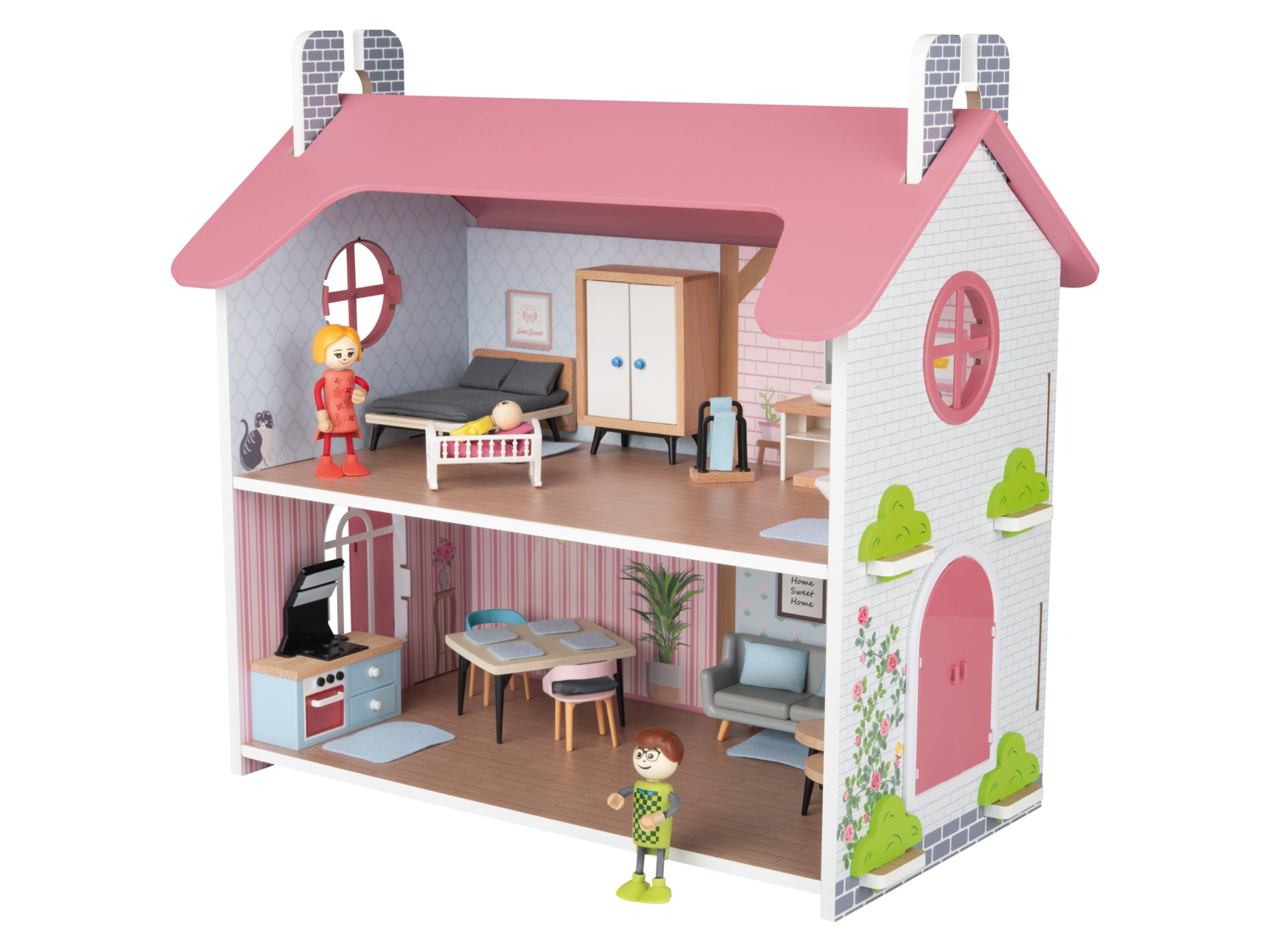 Playtive Houten poppenhuis (Roze huisje) (4335814046491)