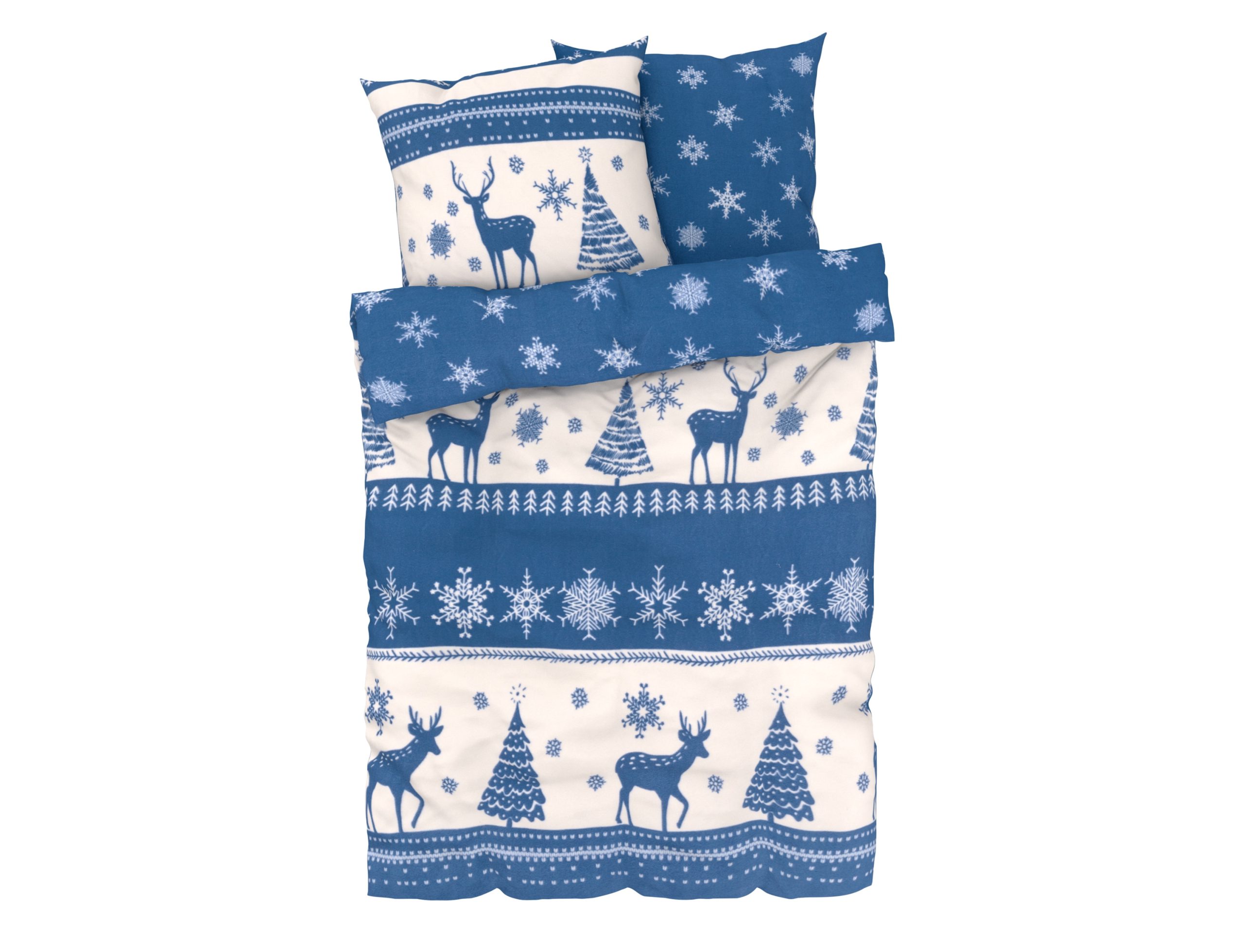 LIVARNO home Fleece dekbedovertrek 240 x 220 cm (Blauw/print) (4335815013423)