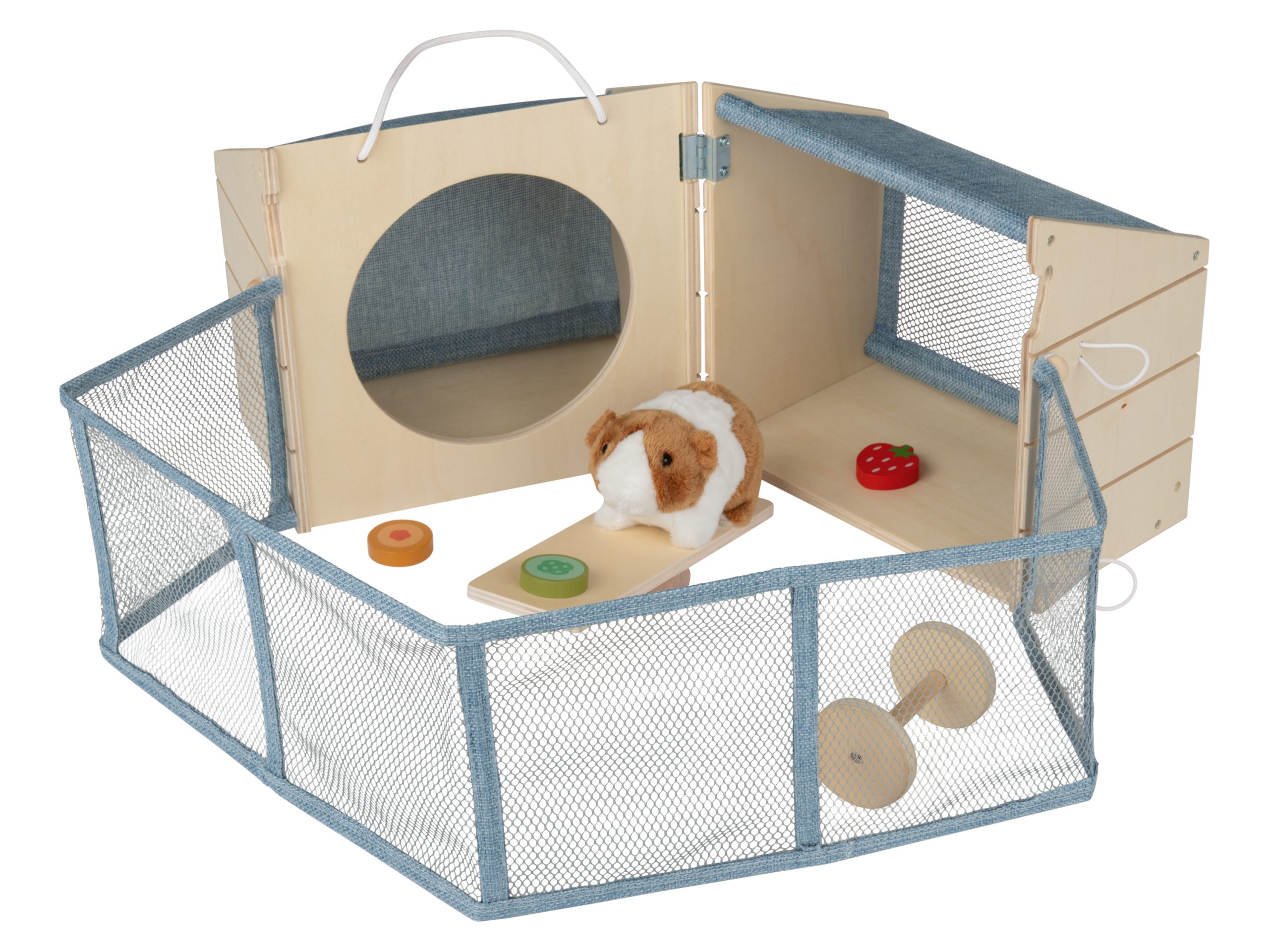 Playtive Houten speelset met pluche dieren (Caviahuis) (4335754089091)