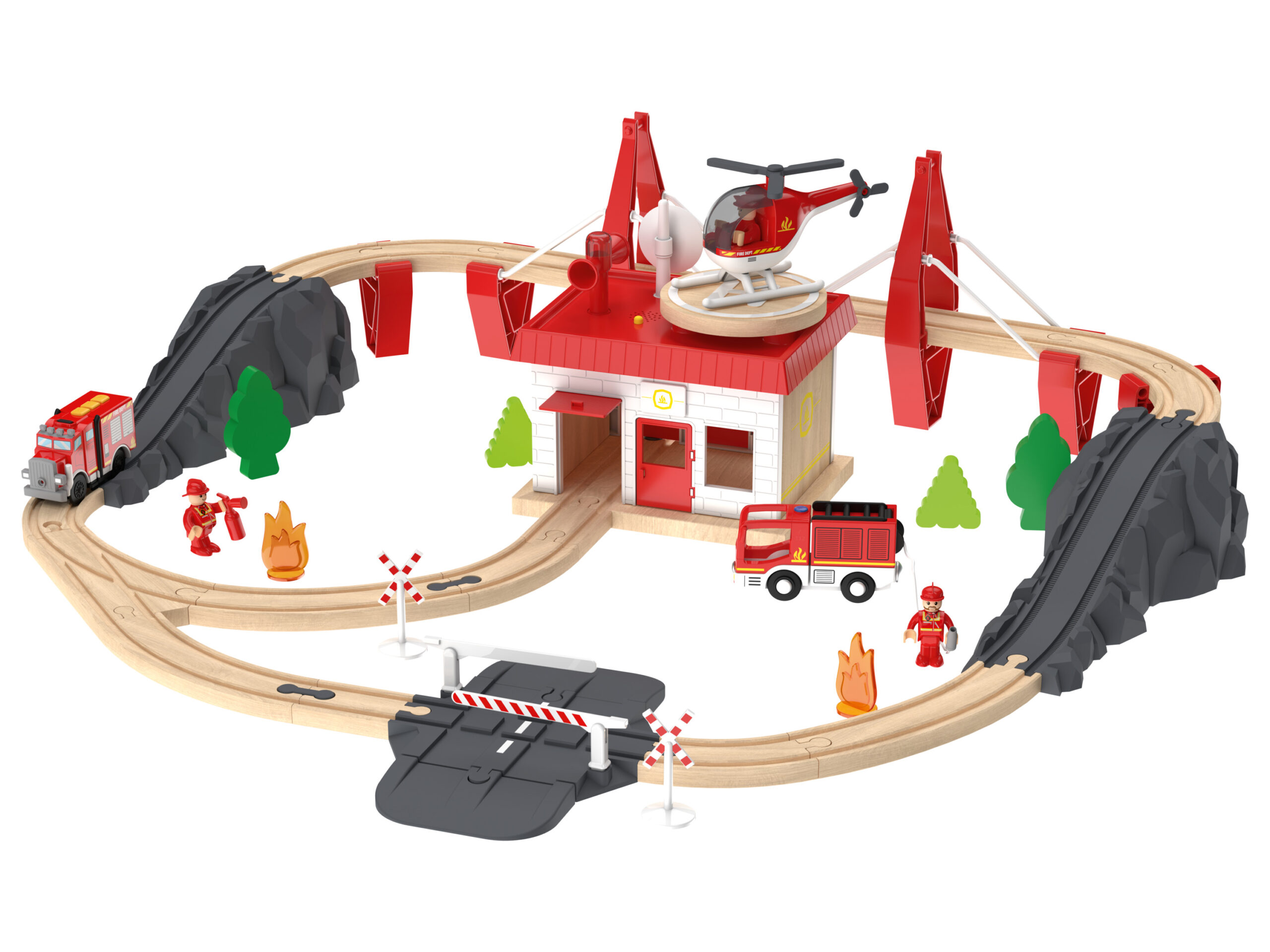 Playtive Houten treinbaanset (Brandweer) (4335814007508)