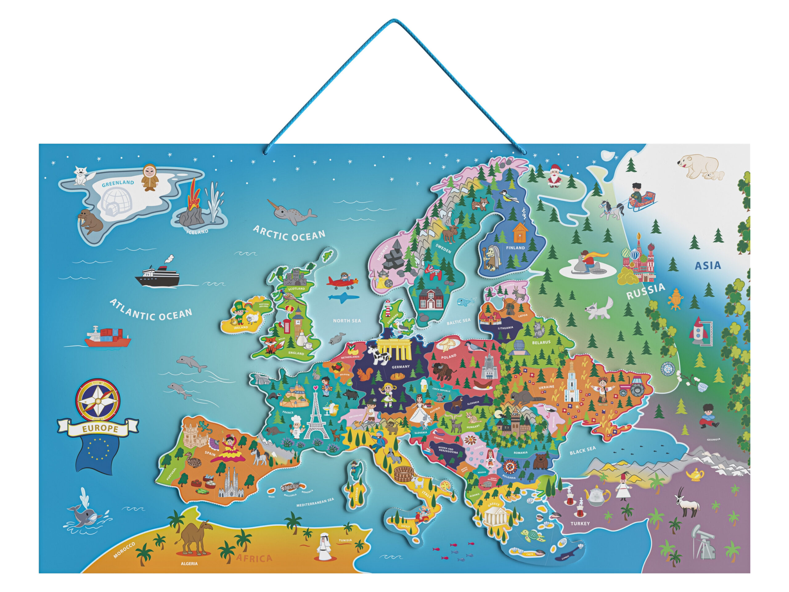 Playtive Magnetische houten wereld- of Europakaart (Kaart van Europa) (4335815043109)