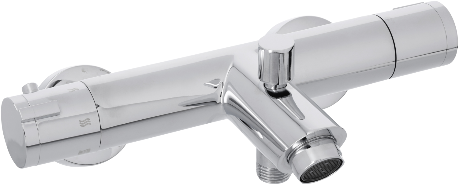 LIVARNO Douchekraan of badkraan met thermostaat (Verchroomde badkraan) (4052916857397)