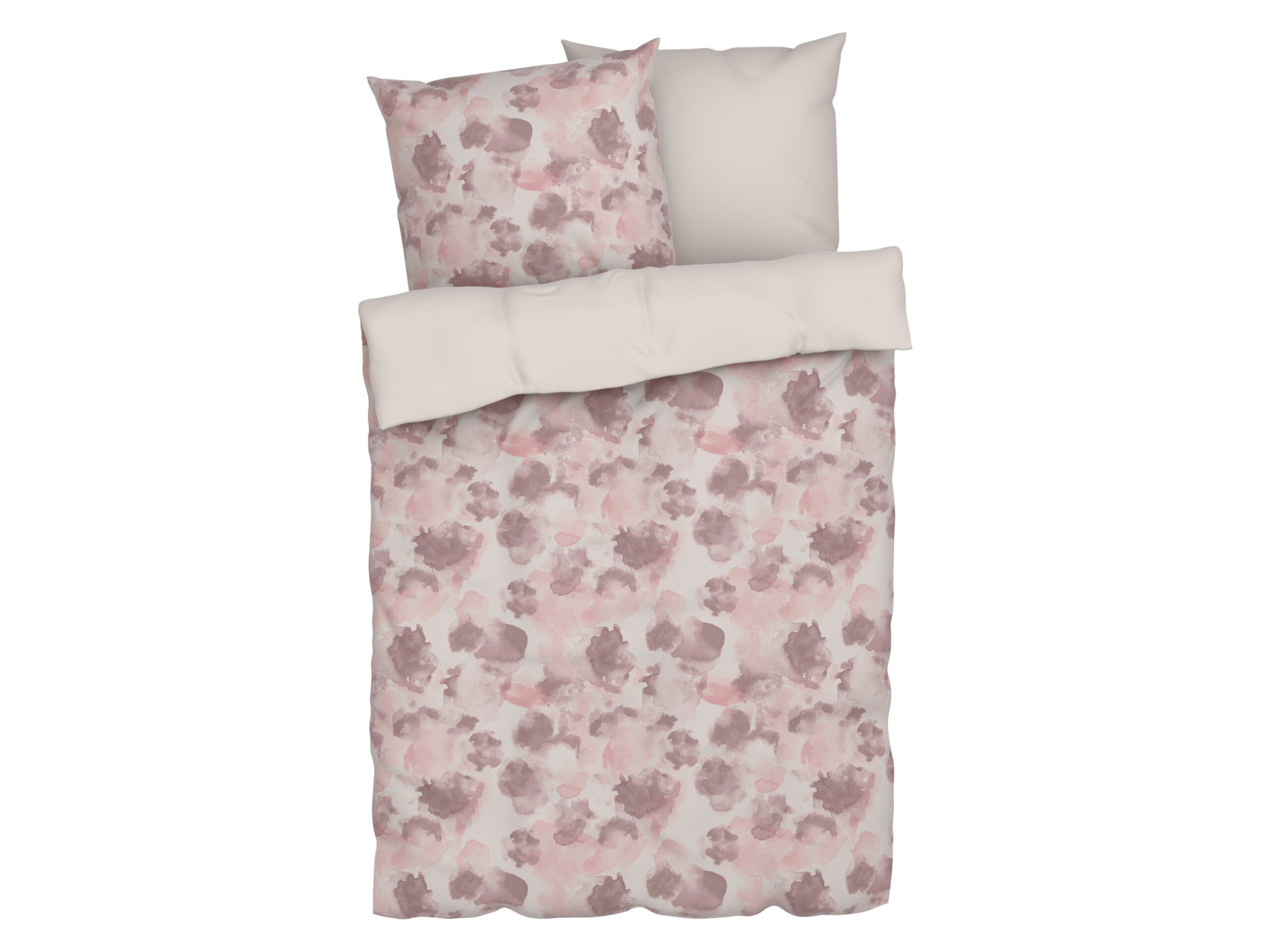 LIVARNO home Satijnen dekbedovertrek 200 x 200 cm (Aquarel/rosé) (4052916629611)