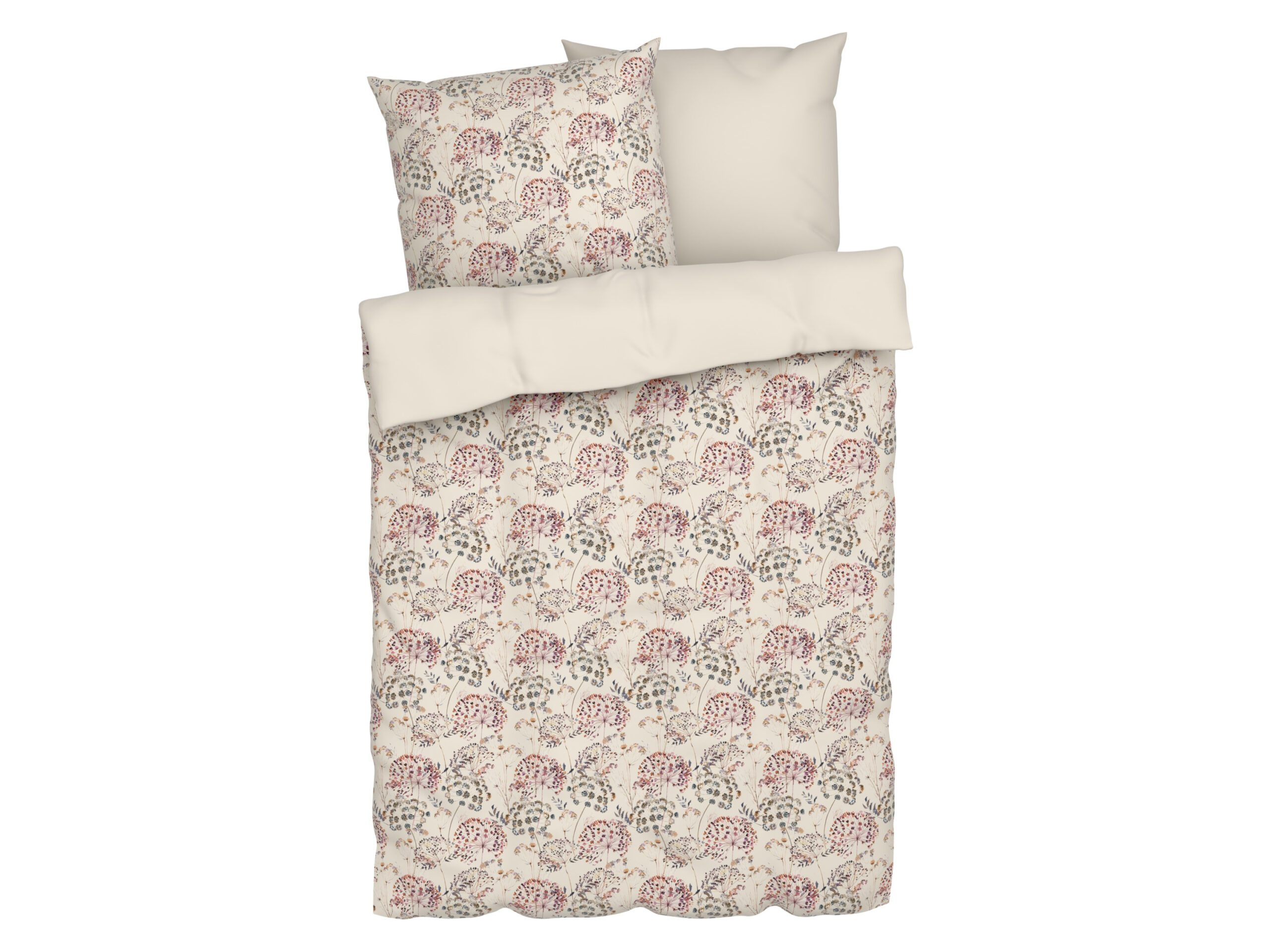 LIVARNO home Satijnen dekbedovertrek 200 x 200 cm (Bloemen/wit) (4052916629758)