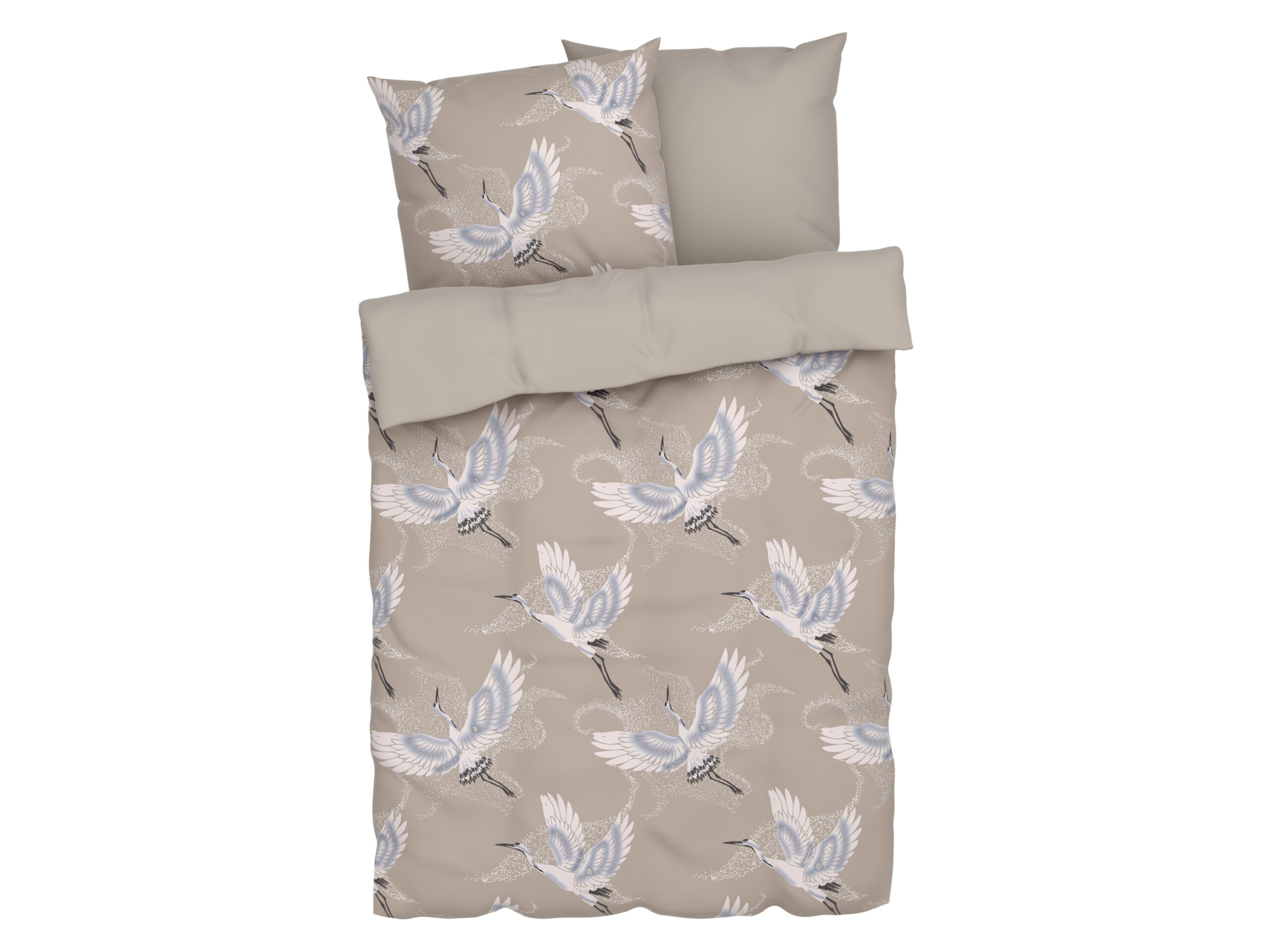 LIVARNO home Satijnen dekbedovertrek 200 x 200 cm (Kraan/beige) (4052916629895)