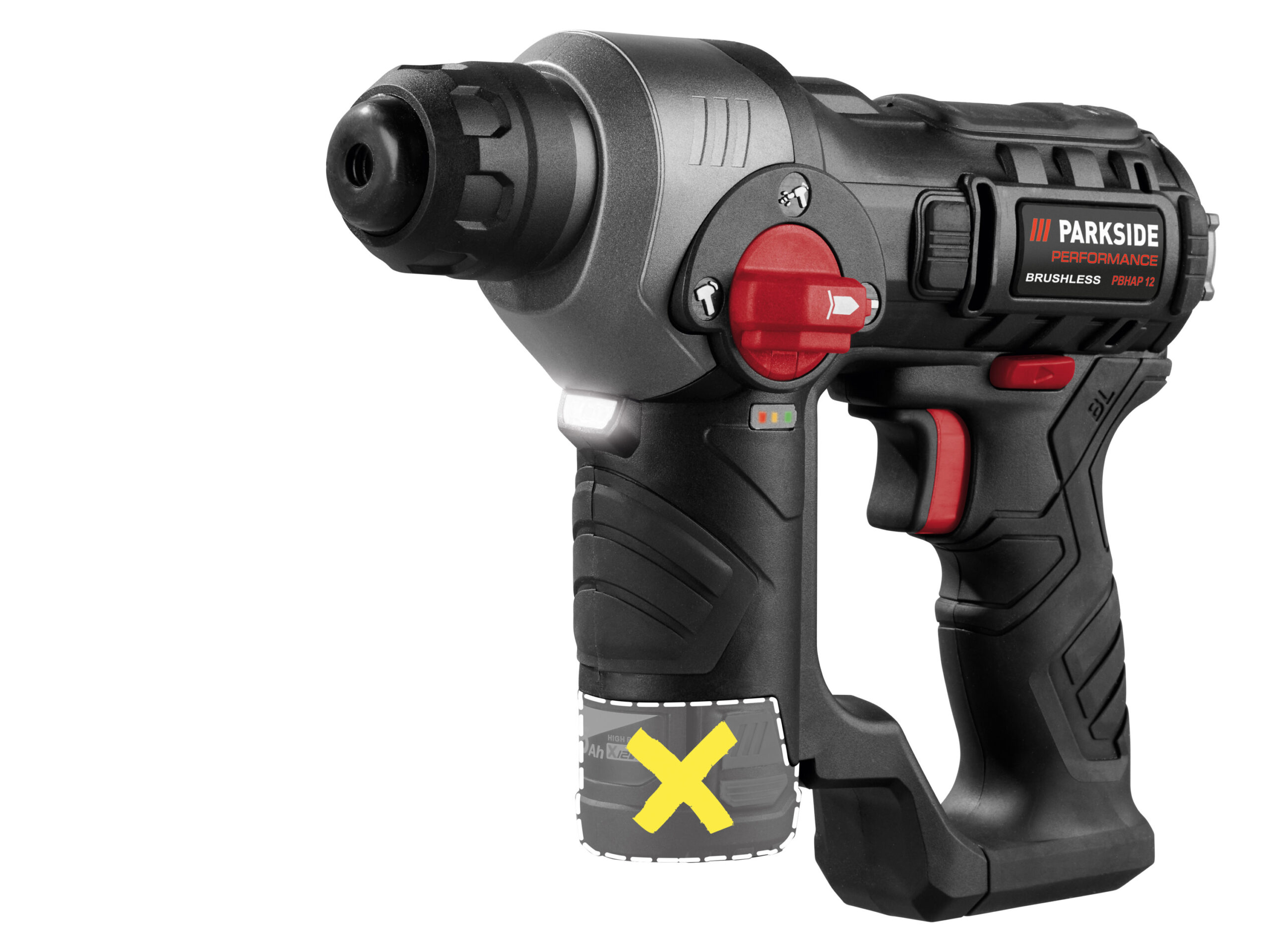 PARKSIDE PERFORMANCE Accu-boorhamer 12 V zonder accu en lader (4052916672259)
