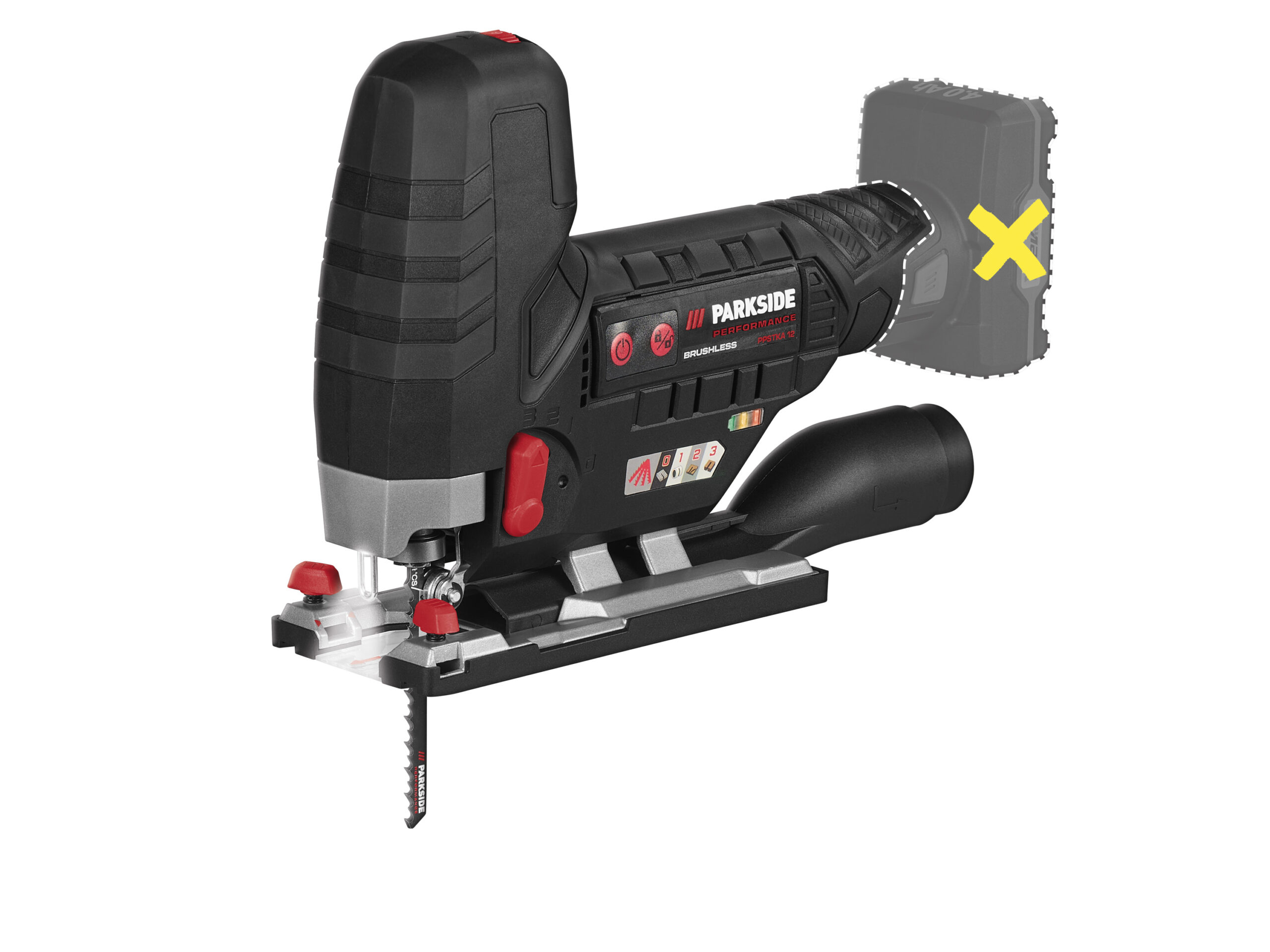 PARKSIDE PERFORMANCE Accu-decoupeerzaag 12 V zonder accu en lader (4052916672150)