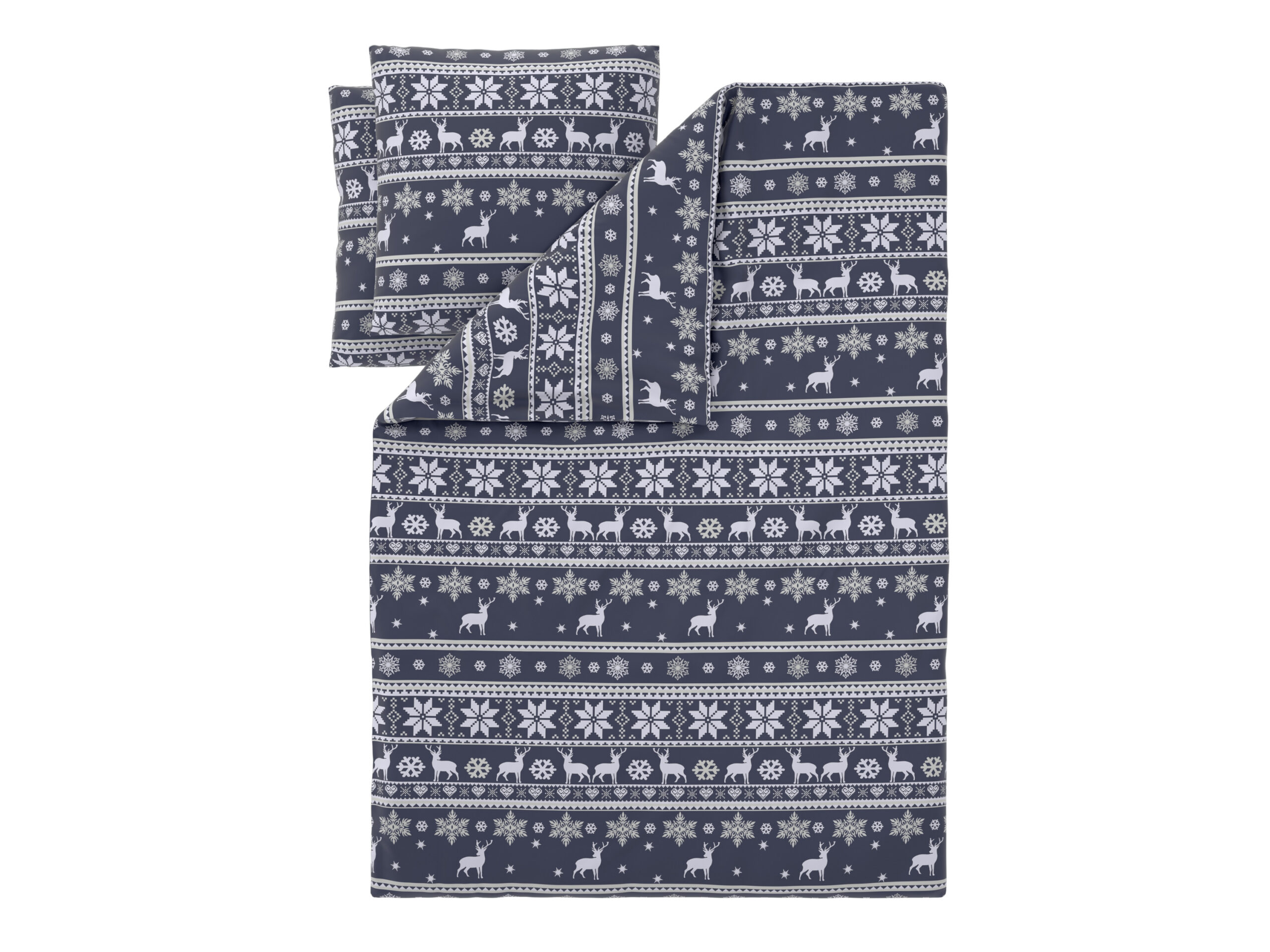 LIVARNO Fleece dekbedovertrek 240 x 220 cm (Herten blauw) (4052916821008)