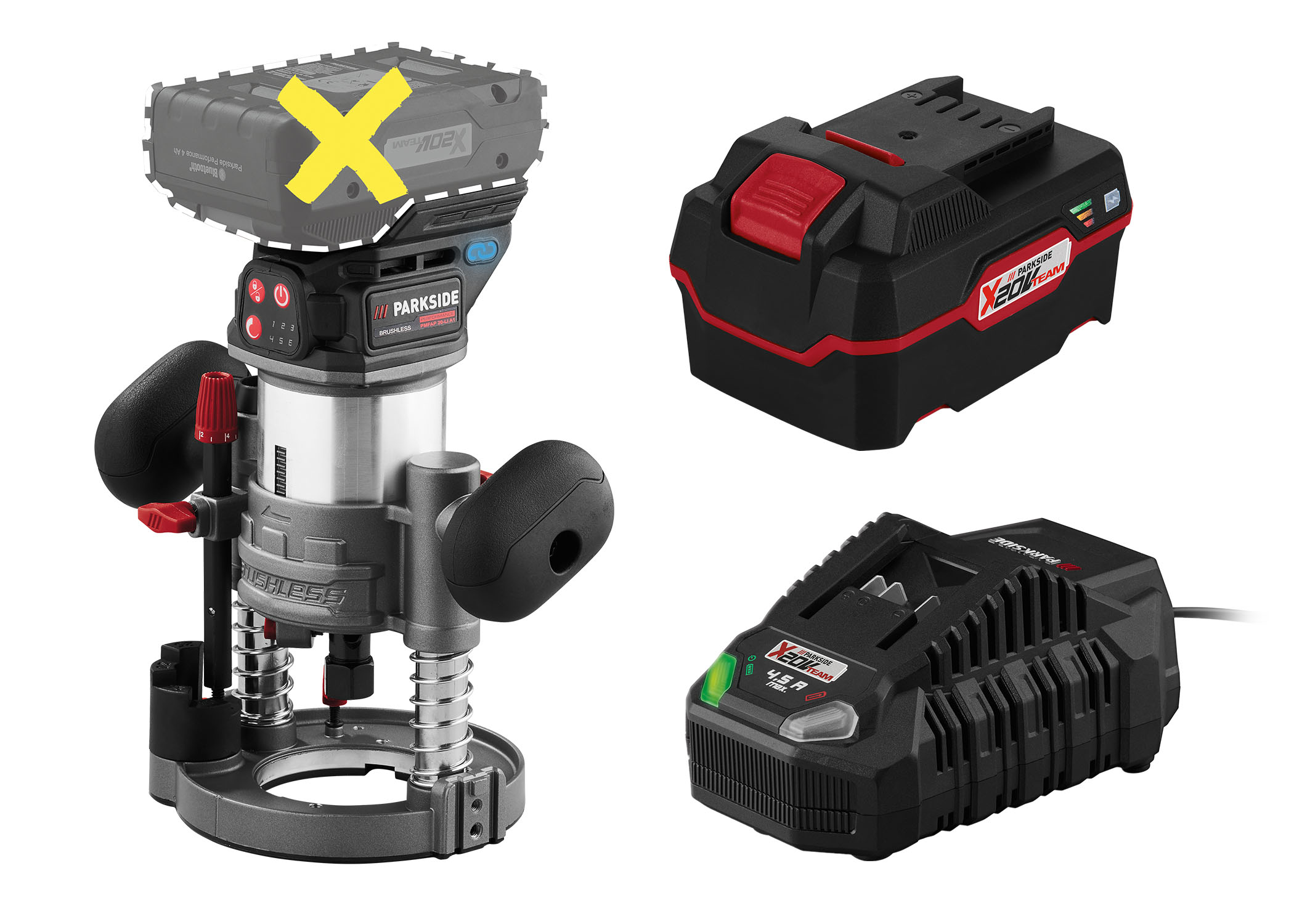 PARKSIDE PERFORMANCE Accu-multifrees 20 V met 4 Ah accu en 4,5 A lader (0000800011503)