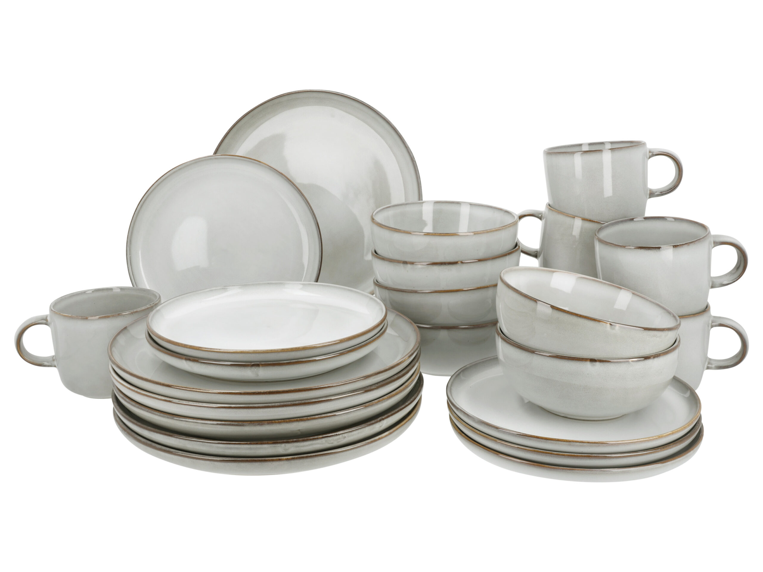 SILVERCREST Serviesset 24-delig (Grijs) (4052916863350)