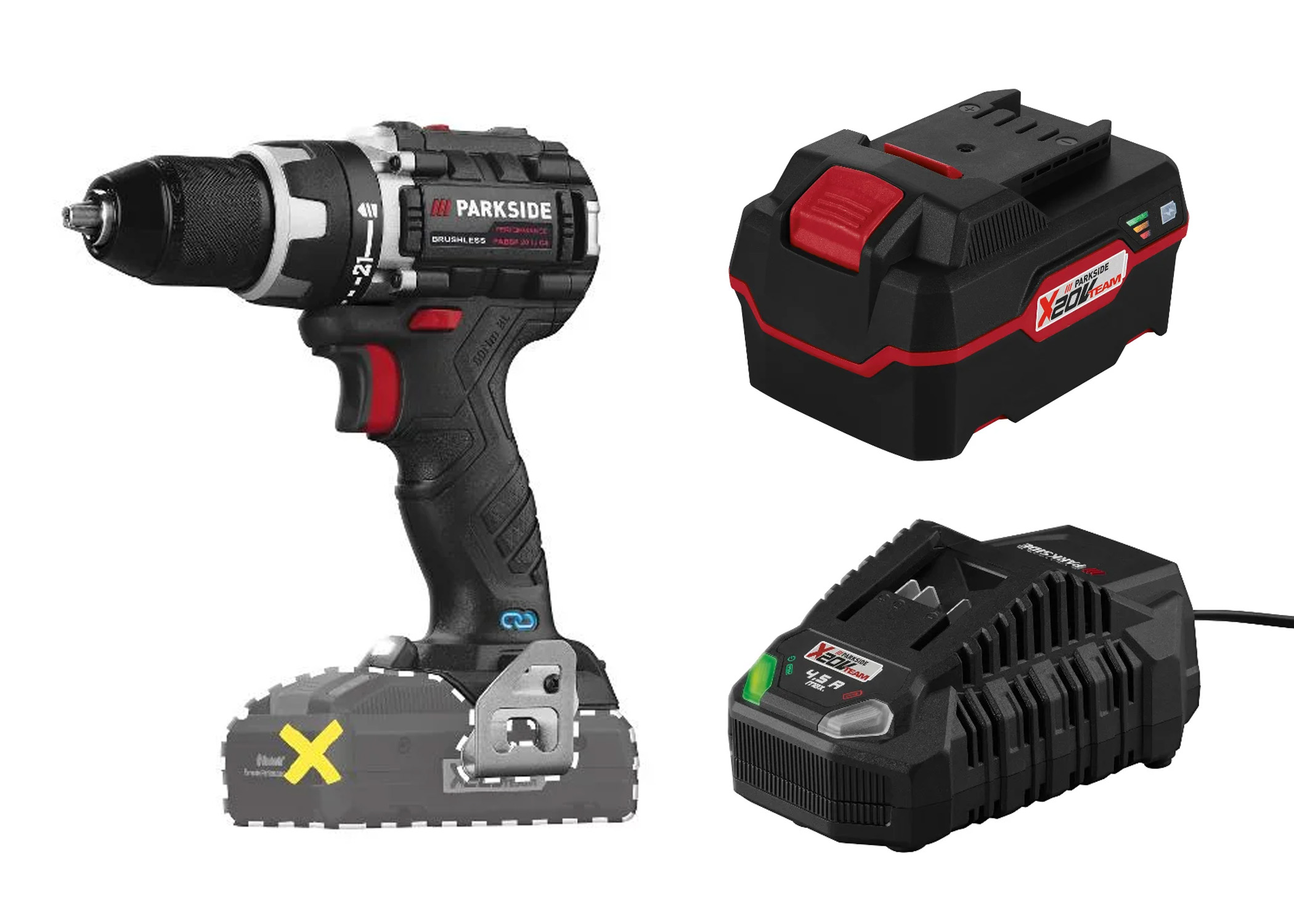 PARKSIDE PERFORMANCE Accu-boormachine 20 V met accu en lader