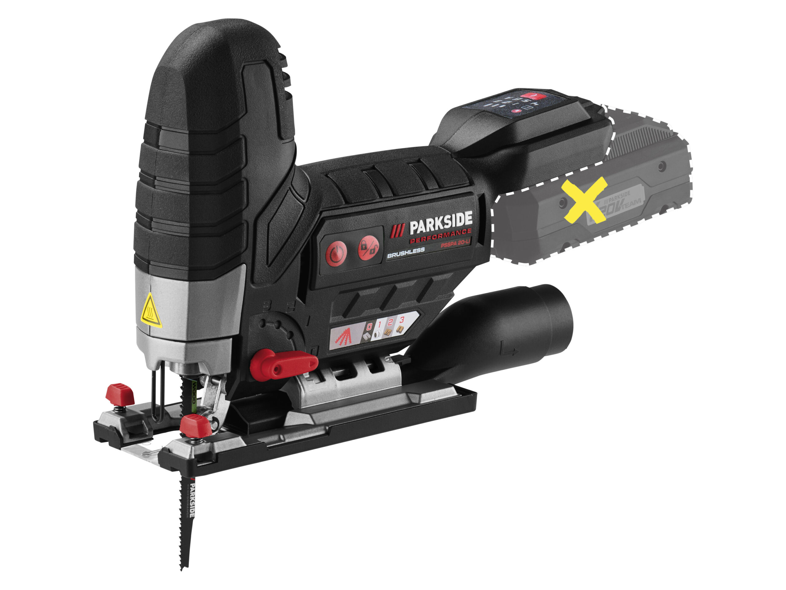 PARKSIDE PERFORMANCE Accu-decoupeerzaag 20 V zonder accu en lader (4052916855645)