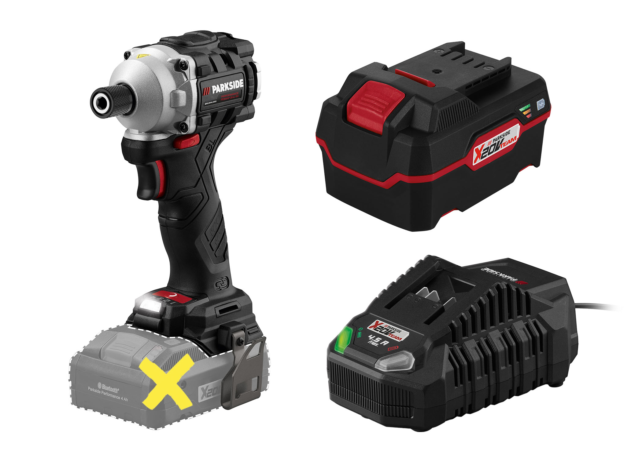 PARKSIDE PERFORMANCE Accu-slagschroevendraaier 20 V met accu en lader