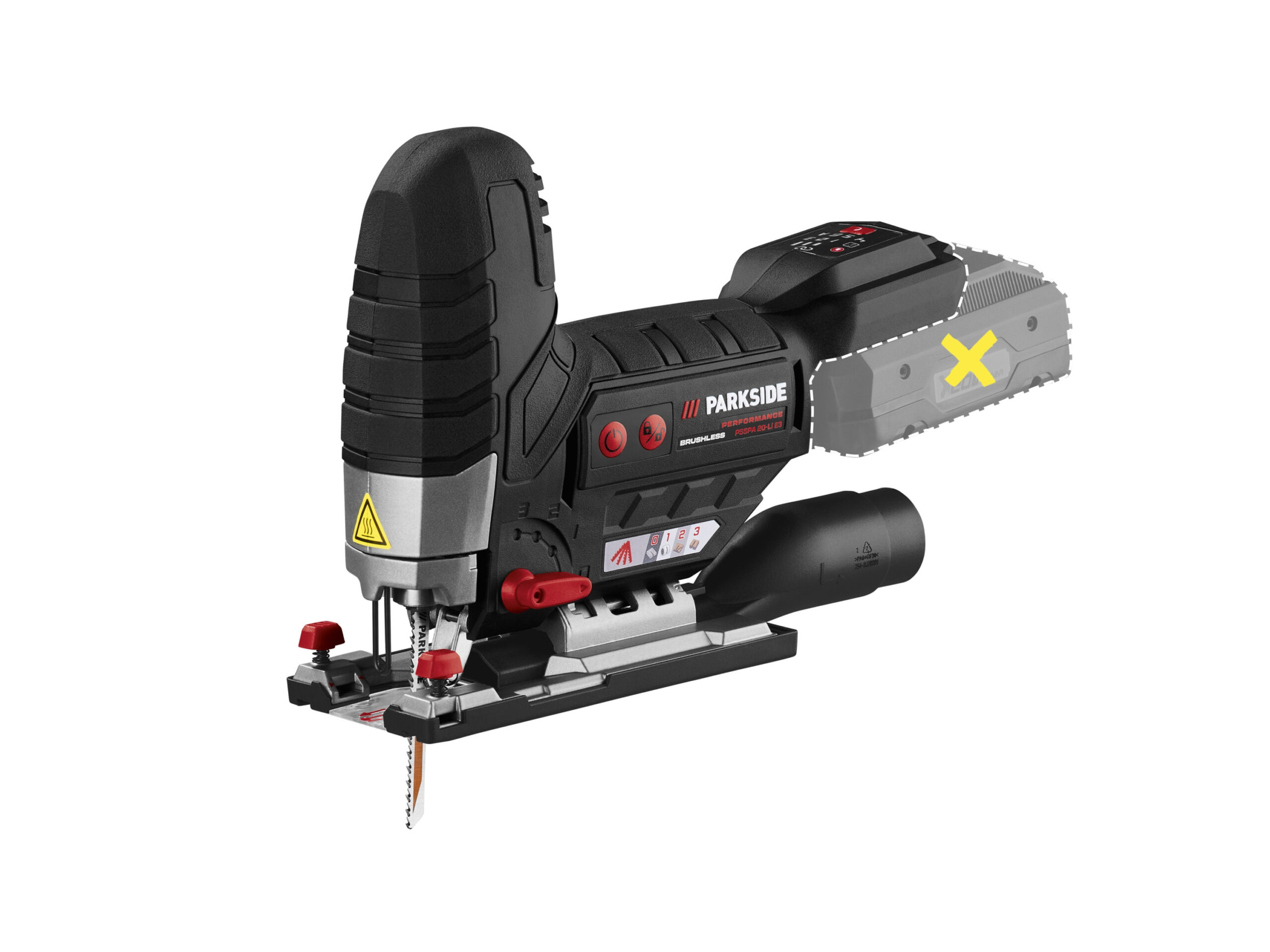 PARKSIDE PERFORMANCE Accu-decoupeerzaag 20 V zonder accu en lader (4052916105733)