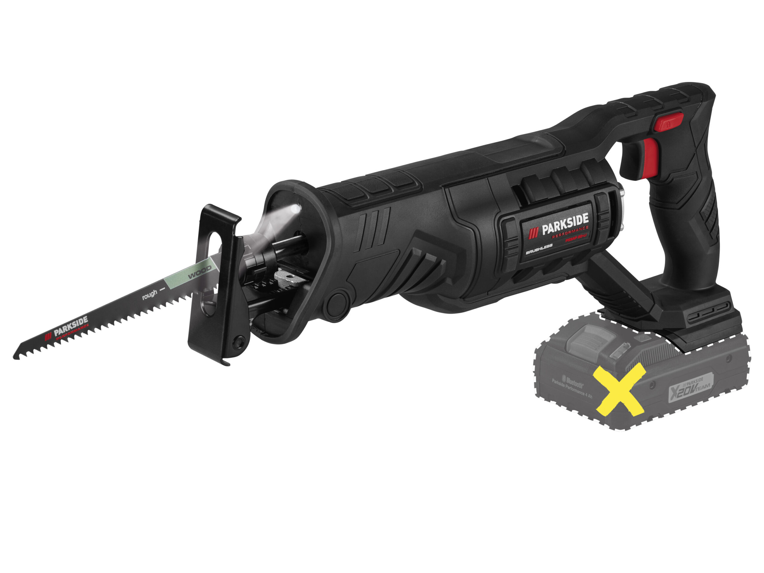 PARKSIDE PERFORMANCE Accu-reciprozaag 20 V zonder accu en lader (4052916855652)
