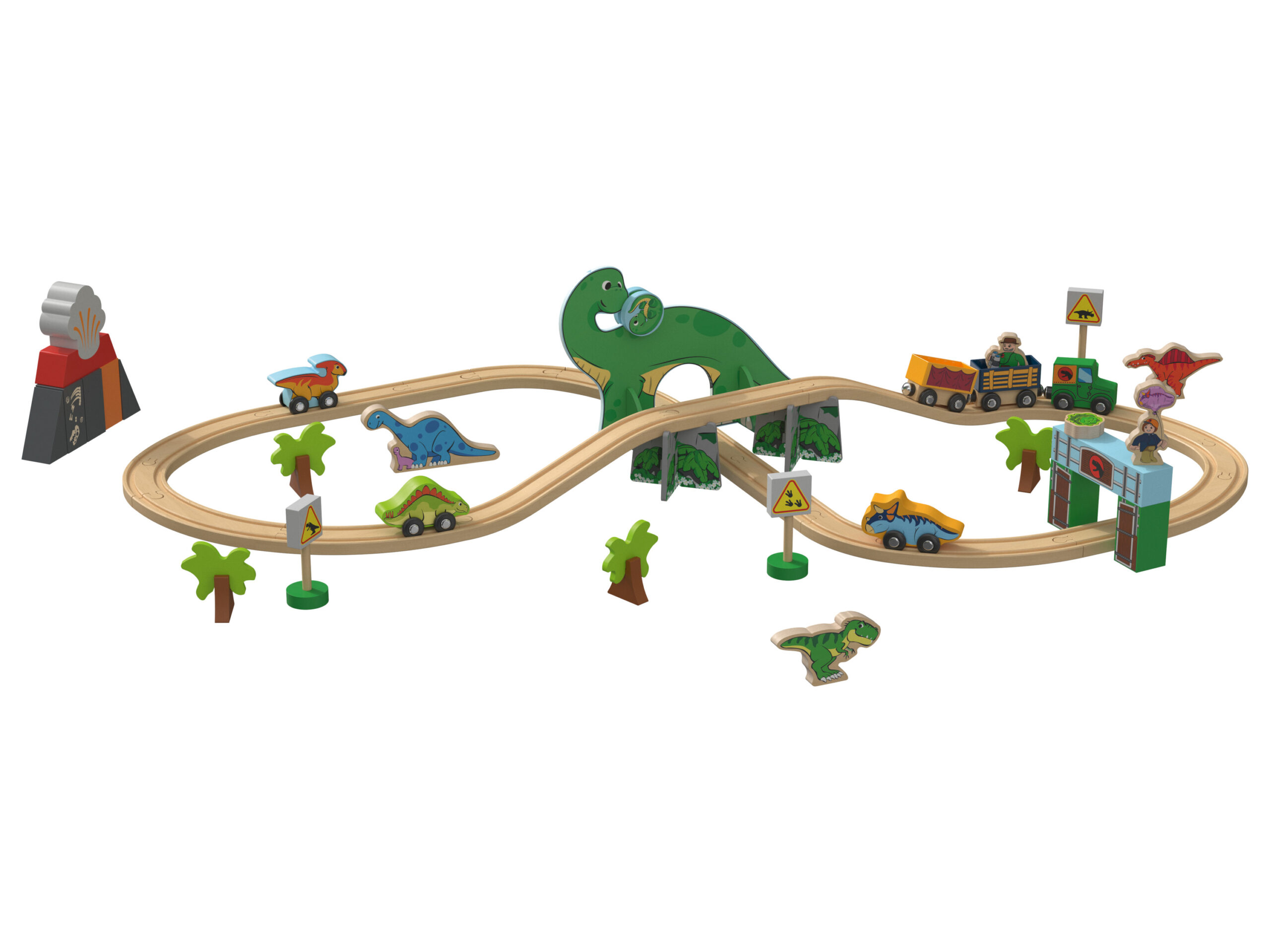 Playtive Houten treinset (Dinosaurus) (4335754098024)