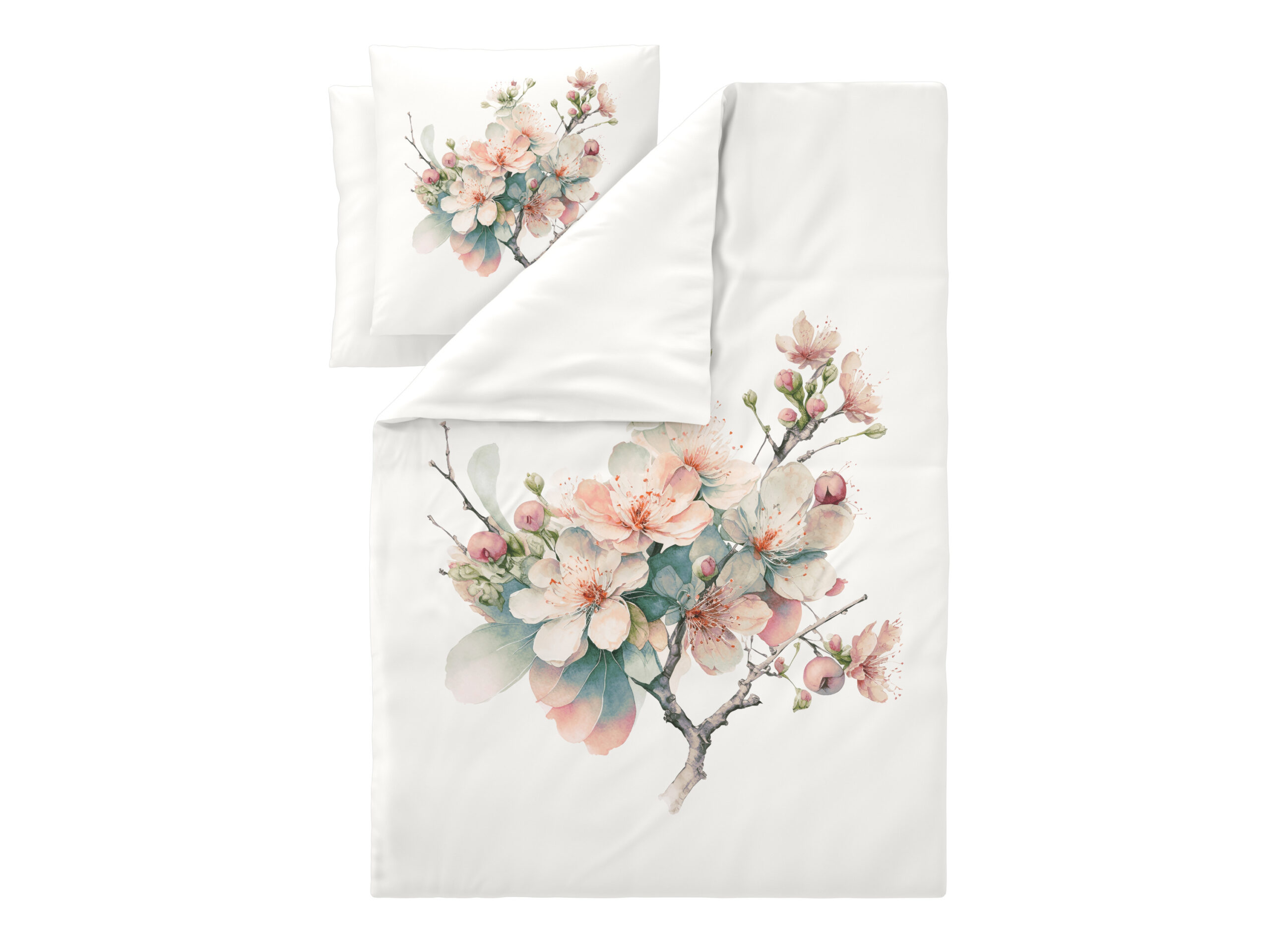 LIVARNO Satijnen dekbedovertrek 240 x 220 cm (Bloesemboom/wit) (4052916926598)