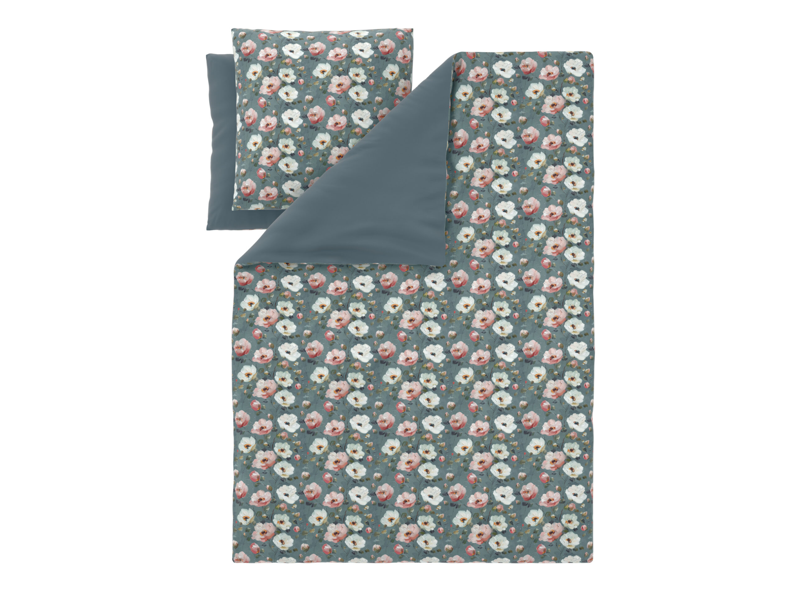 LIVARNO Satijnen dekbedovertrek 240 x 220 cm (bloemen/groen) (4052916926529)