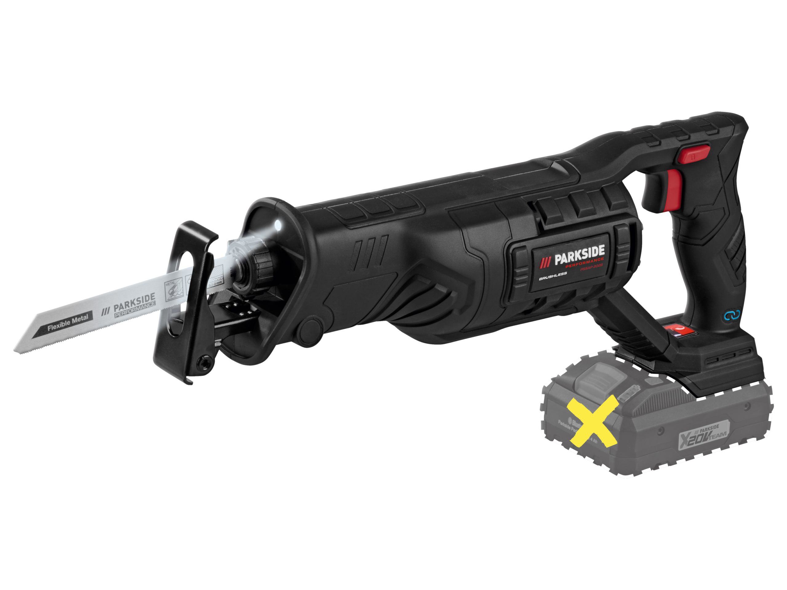 PARKSIDE PERFORMANCE Accu-reciprozaag 20 V zonder accu en lader (4052916504703)