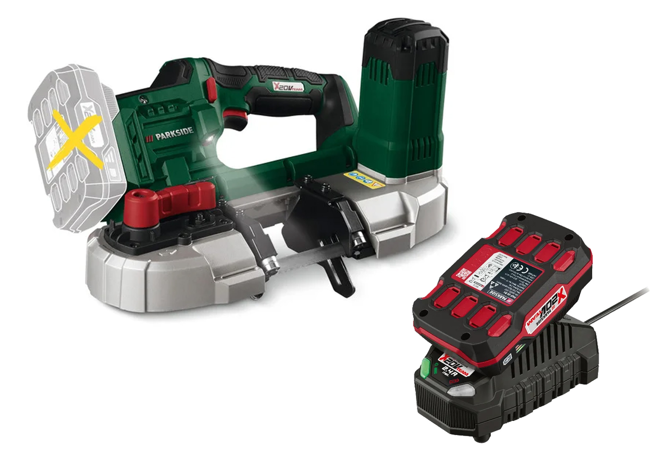 PARKSIDE Accu-bandzaag 20 V met 2 Ah accu en 2,4 A lader