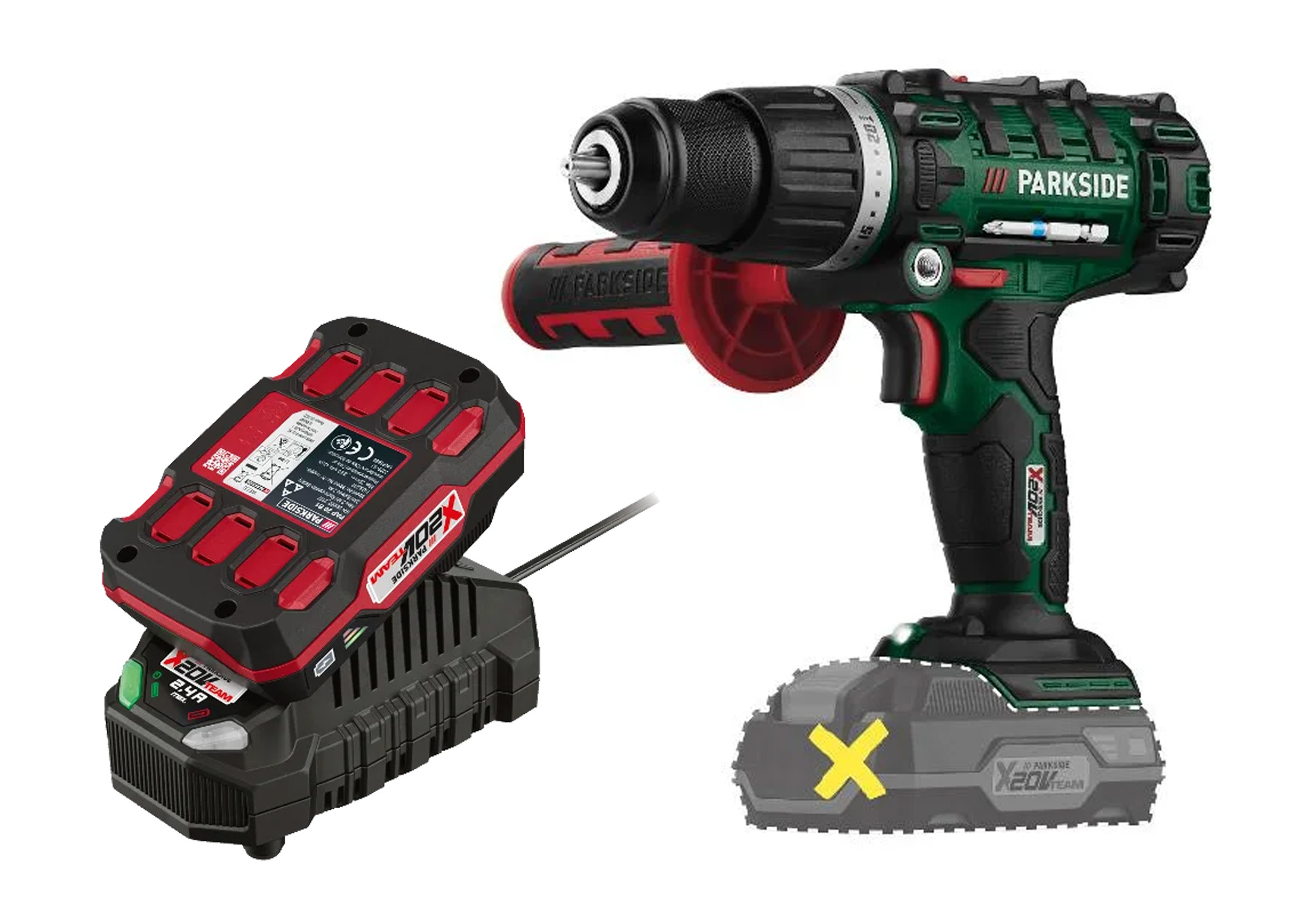 PARKSIDE Accu-klopboormachine 20 V met 2 Ah accu en 2,4 A lader