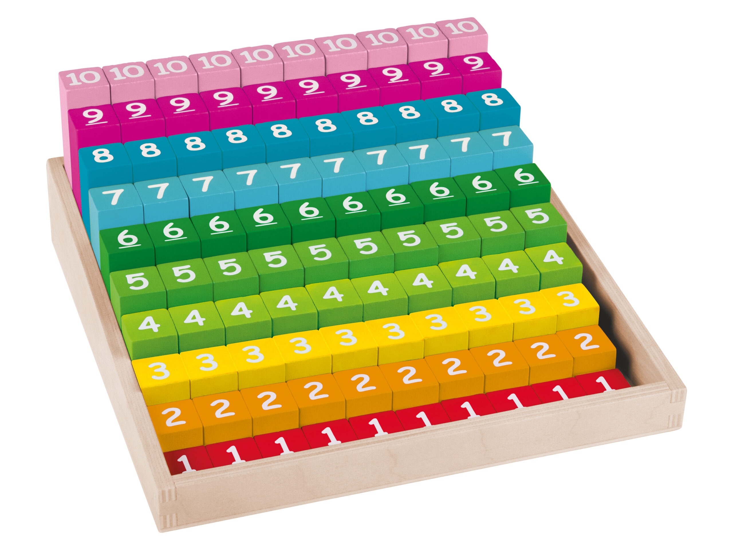 Playtive Houten Montessori motoriekspel (Regenboog rekenstenen) (4335754090738)