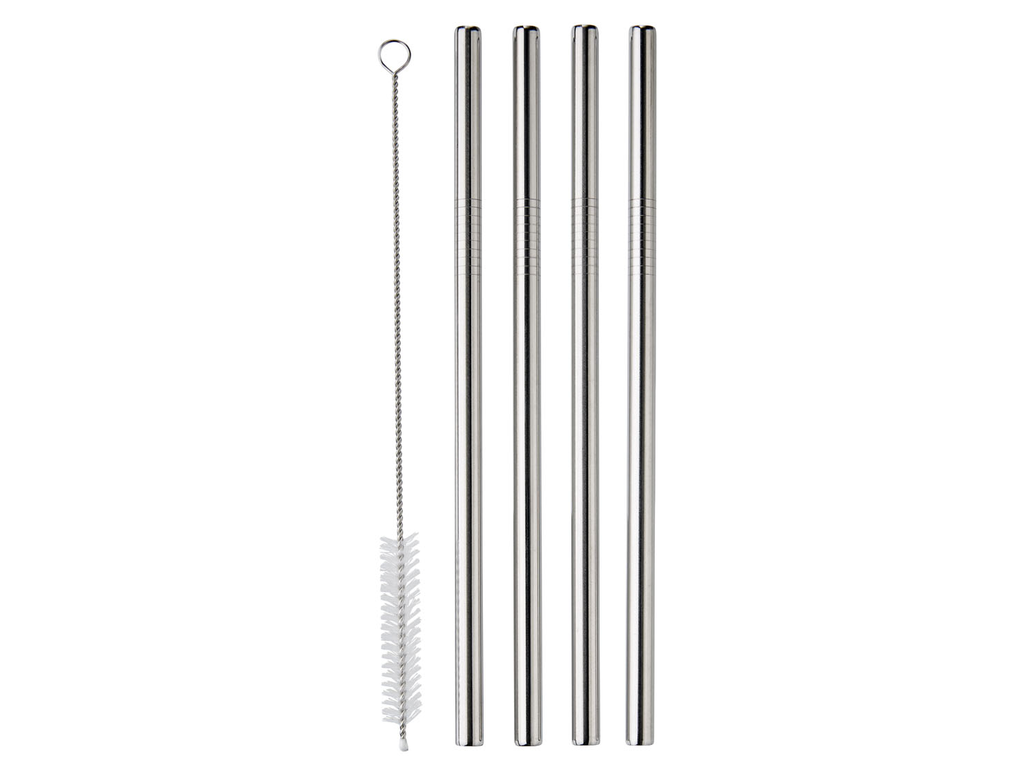 ERNESTO Herbruikbare drinkrietjes (4 stuks RVS rietjes 200 mm) (4055329076874)