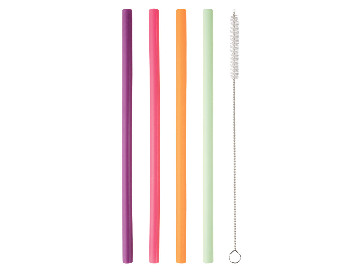 ERNESTO Herbruikbare drinkrietjes (4 stuks siliconen rietjes 200 mm) (4055329076867)
