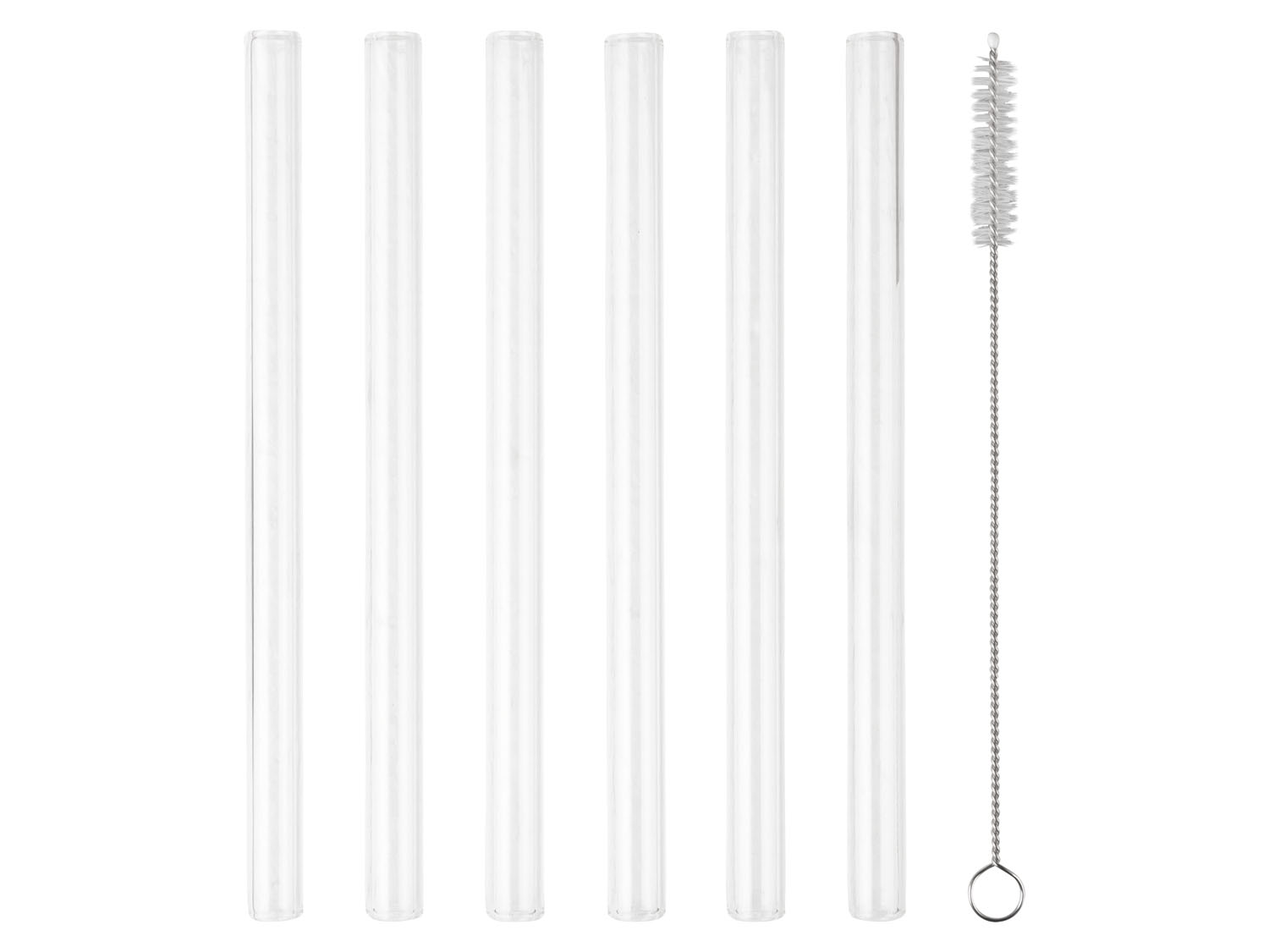 ERNESTO Herbruikbare drinkrietjes (6 stuks glazen rietjes 150 mm) (4055329076850)