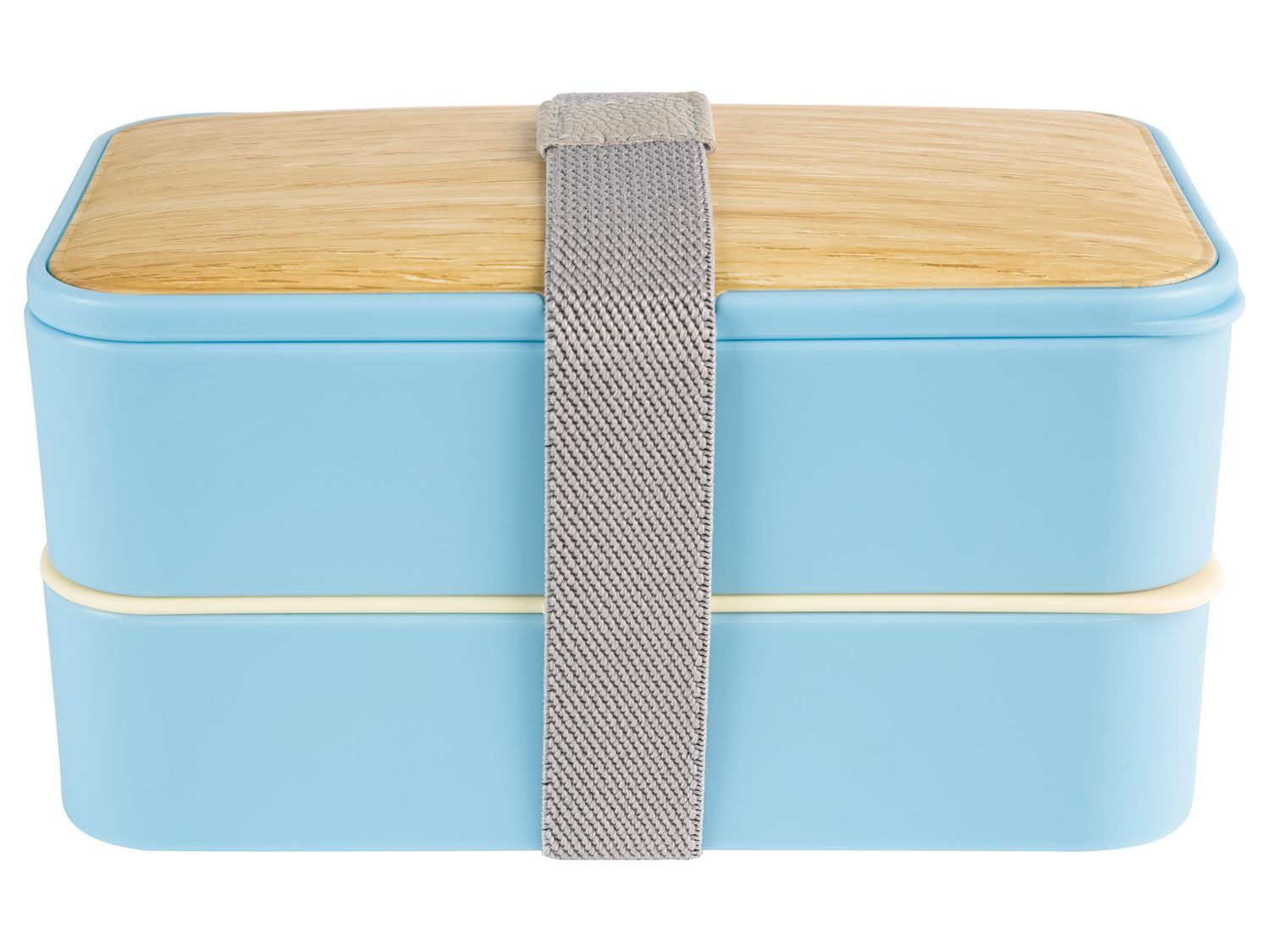 ERNESTO Lunchtrommel, 2 compartimenten, incl. 3-delig bestek (Blauw) (4056233136982)