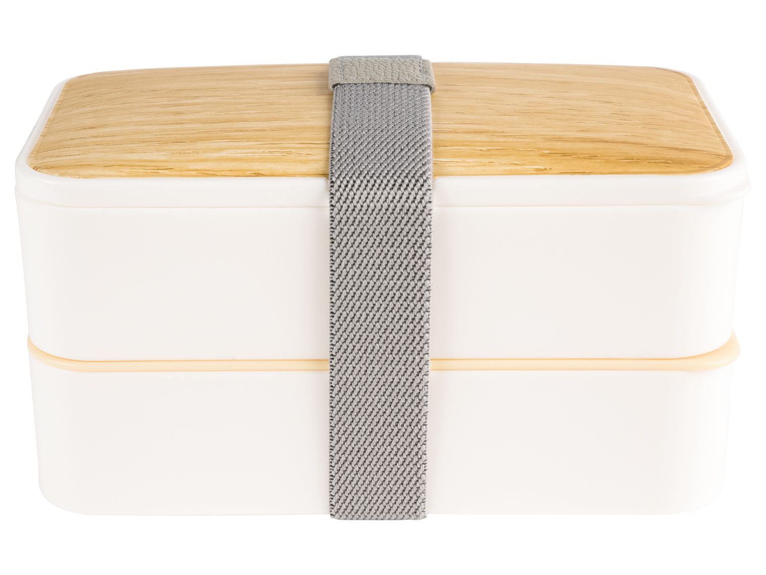 ERNESTO Lunchtrommel, 2 compartimenten, incl. 3-delig bestek (Wit) (4056233136975)