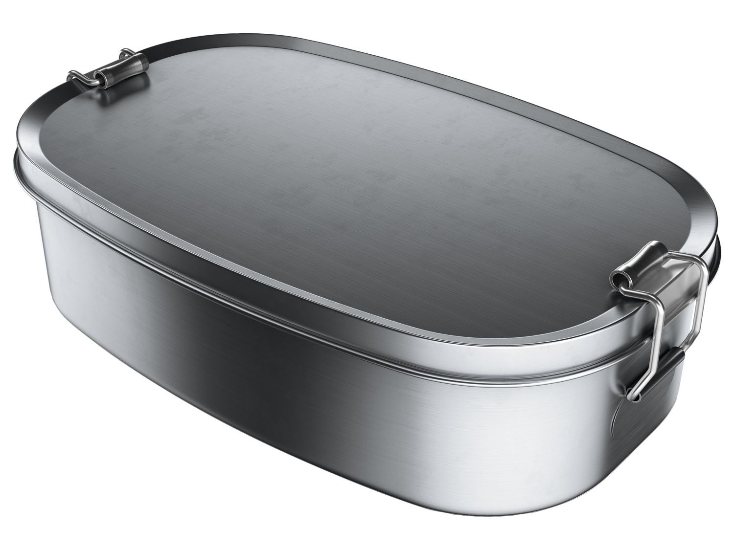 ERNESTO Roestvrij stalen broodtrommel (RVS lunchbox met beugel) (4056233829914)