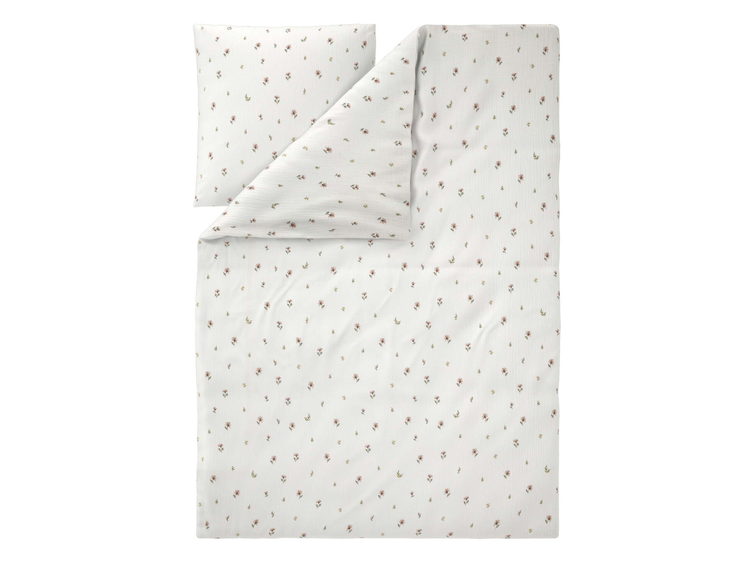 LIVARNO Mousseline dekbedovertrek 140 x 200 cm (Bloemen/wit) (4054599251691)