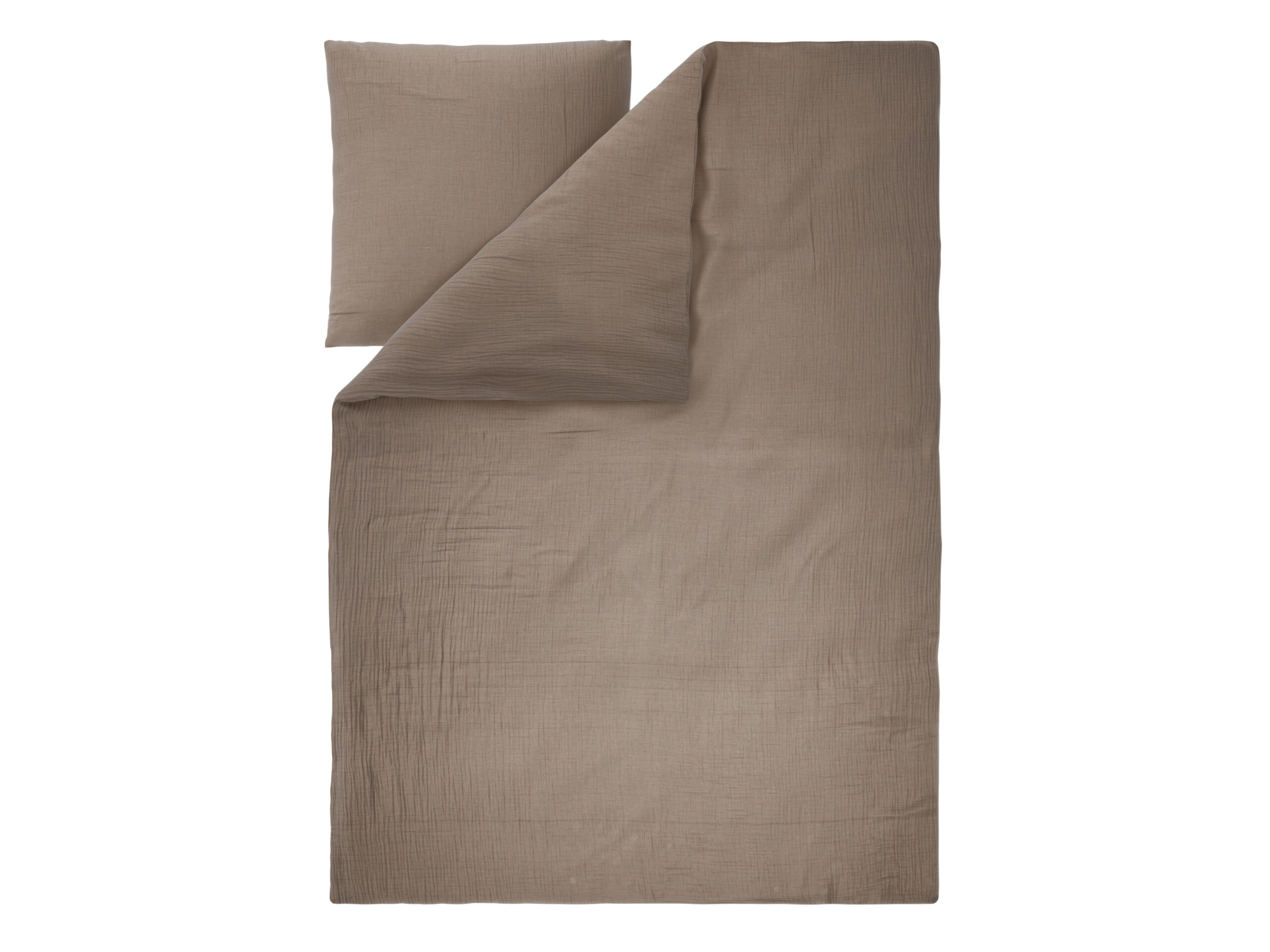 LIVARNO Mousseline dekbedovertrek 140 x 200 cm (Bruin) (4052916910764)