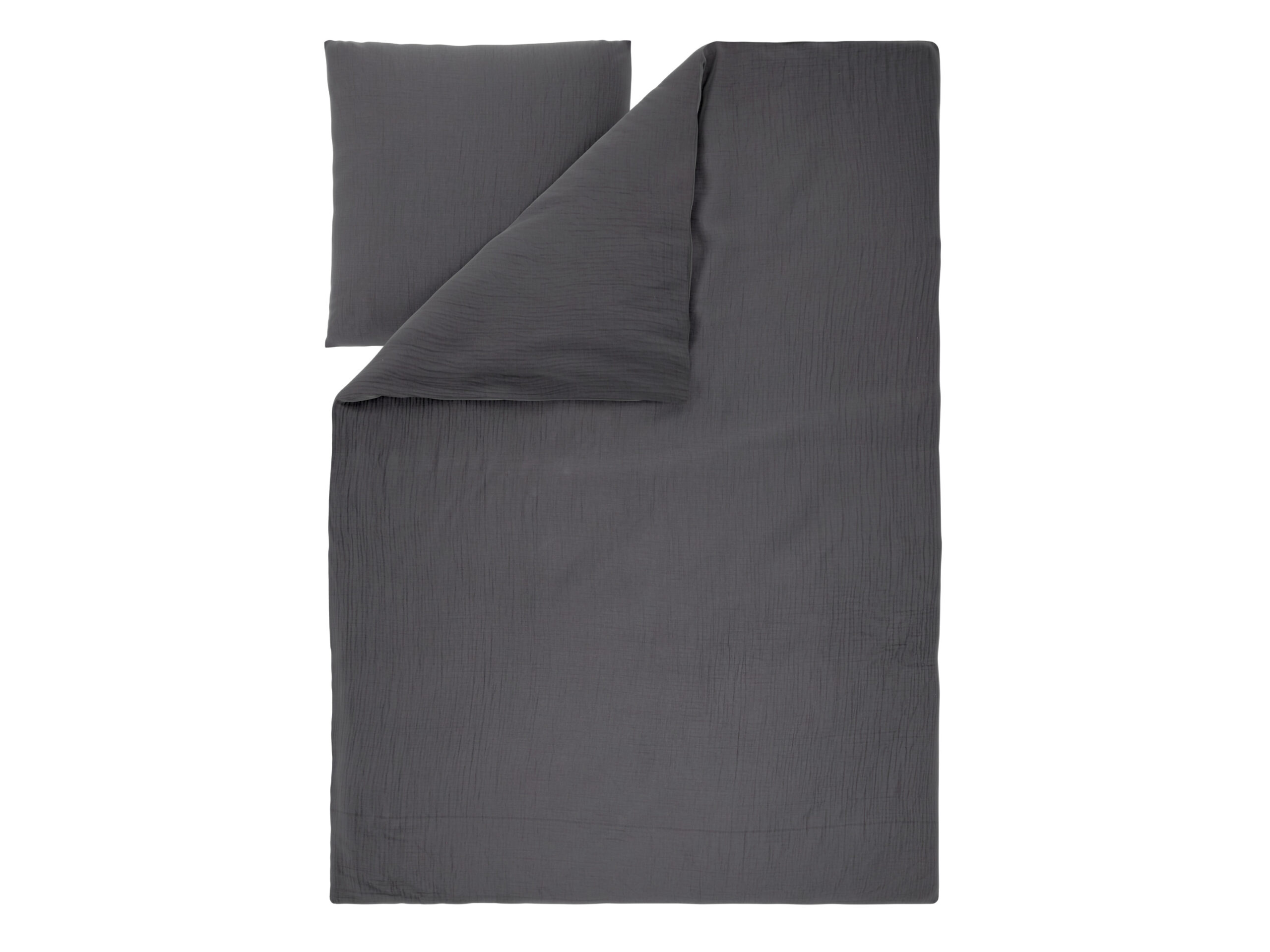 LIVARNO Mousseline dekbedovertrek 140 x 200 cm (Donkergrijs) (4052916910658)