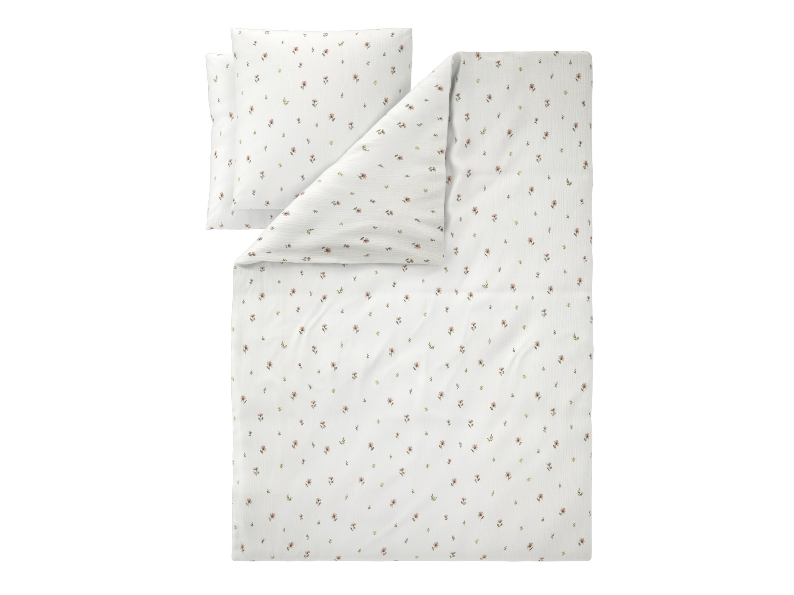 LIVARNO Mousseline dekbedovertrek 200 x 200 cm (Bloemen/wit) (4054599252063)