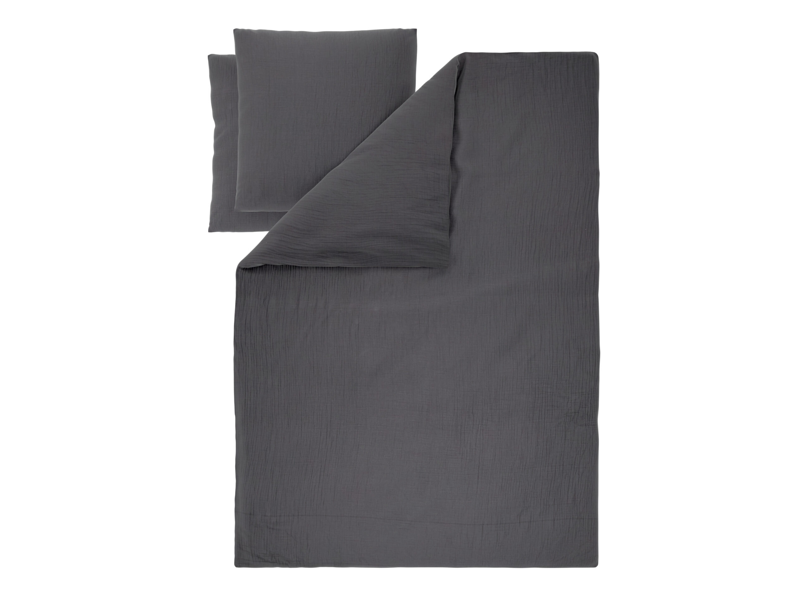 LIVARNO Mousseline dekbedovertrek 200 x 200 cm (Donkergrijs) (4052916909454)