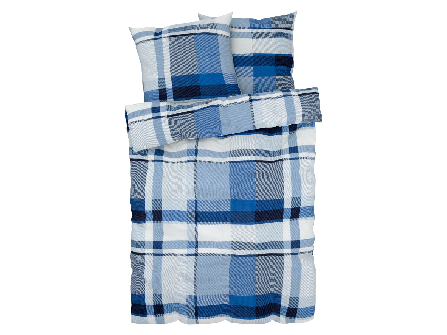 LIVARNO home Dekbedovertrek 200 x 220 cm (geruit/blauw) (4052916071663)