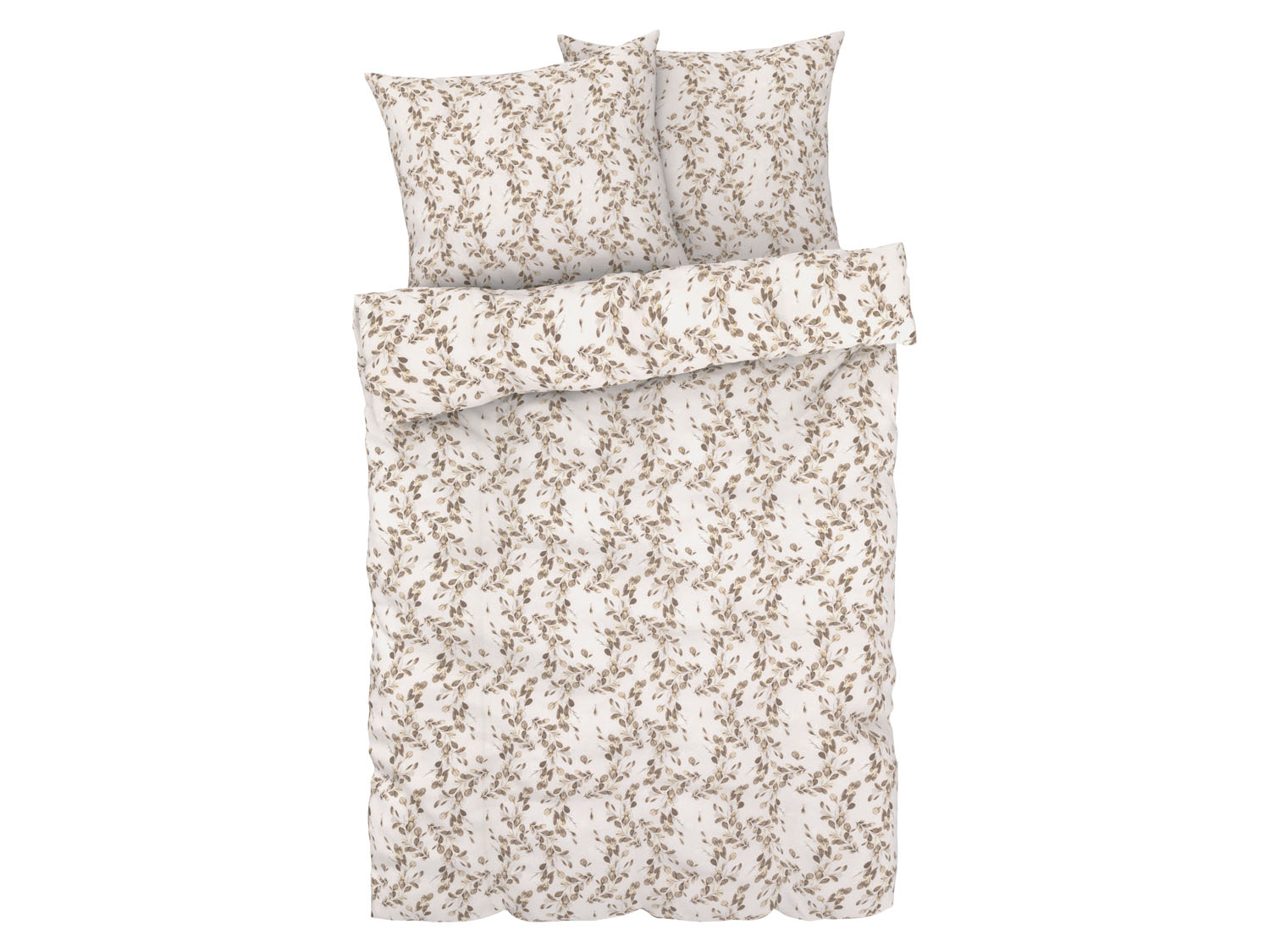 LIVARNO home Dekbedovertrek 240 x 220 cm (Bladeren/lichtroze) (4055329094502)