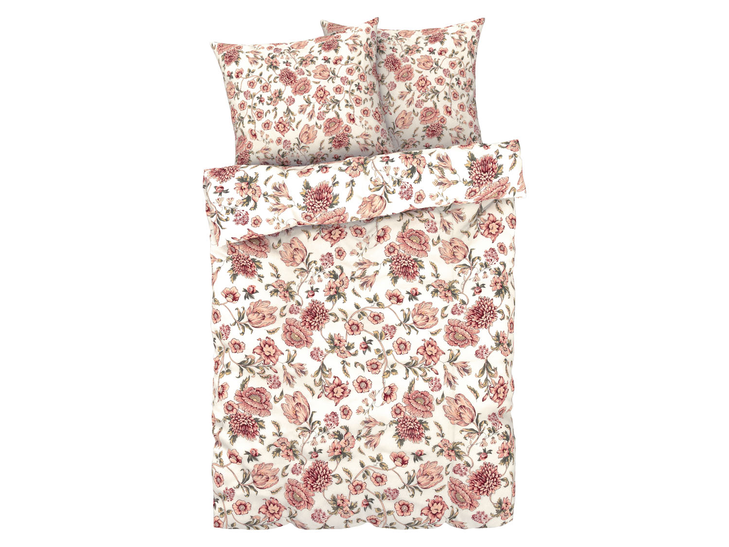 LIVARNO home Dekbedovertrek 240 x 220 cm (Bloemen/wit) (4055329094427)