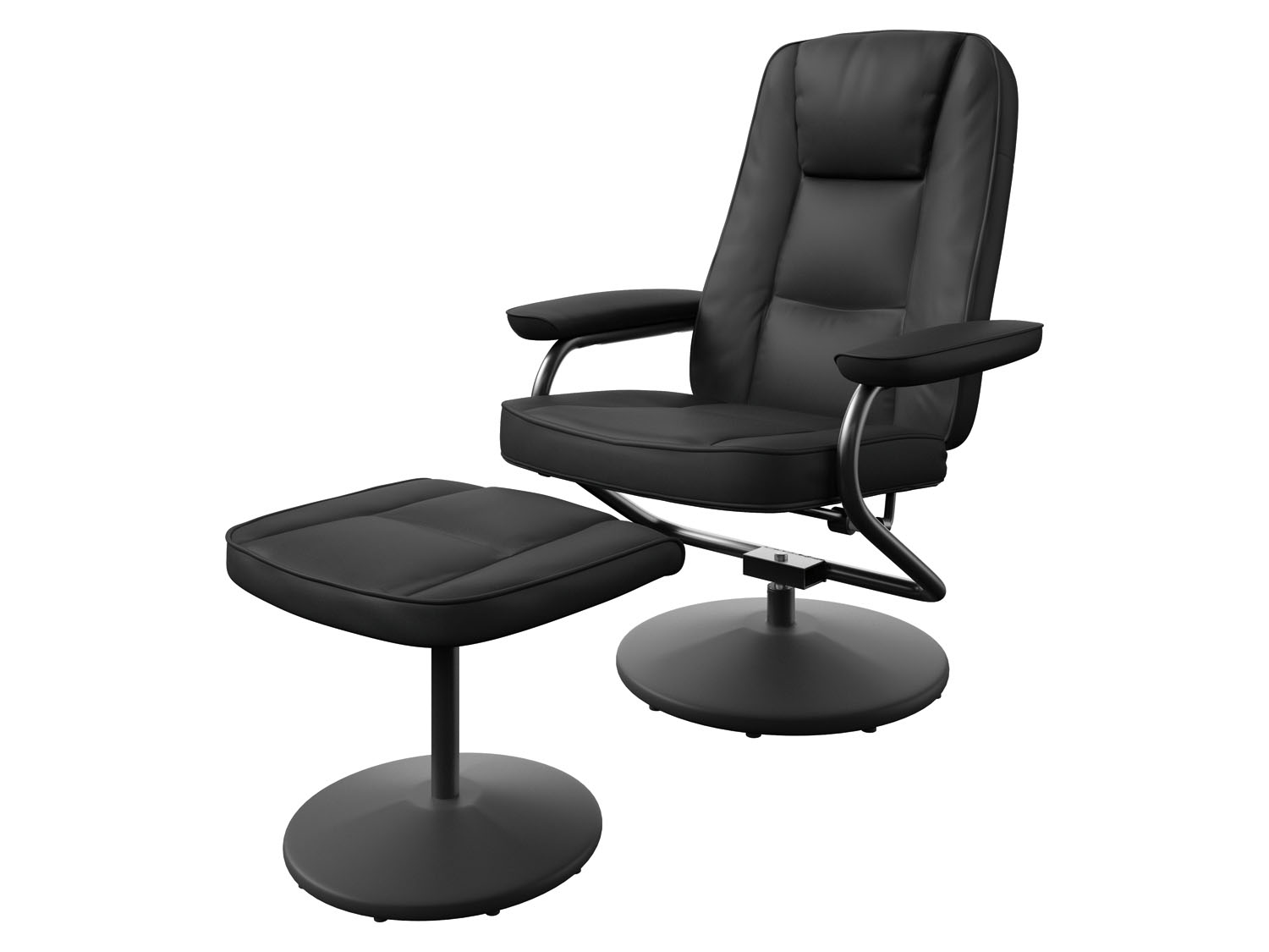 LIVARNO home Relaxfauteuil met gezellige voetenbank, zwart (4055333036697)