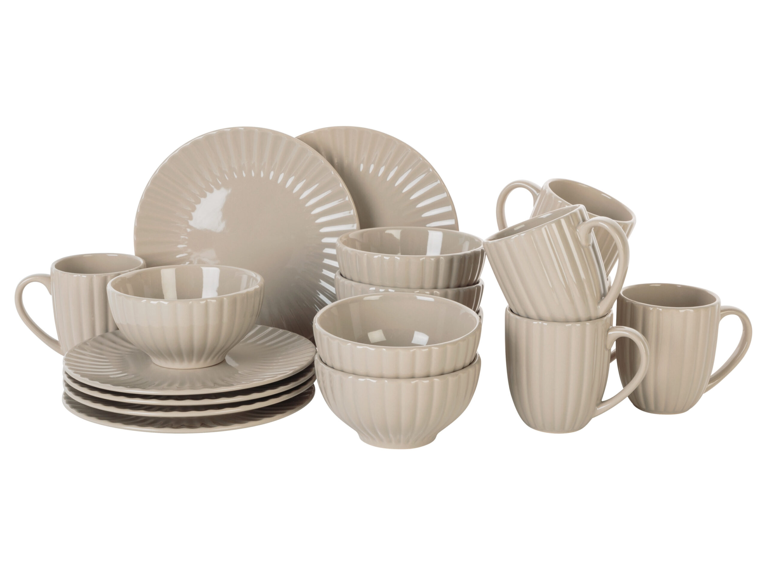 LIVARNO home Serviesset, 18-delig (Beige) (4052916214237)