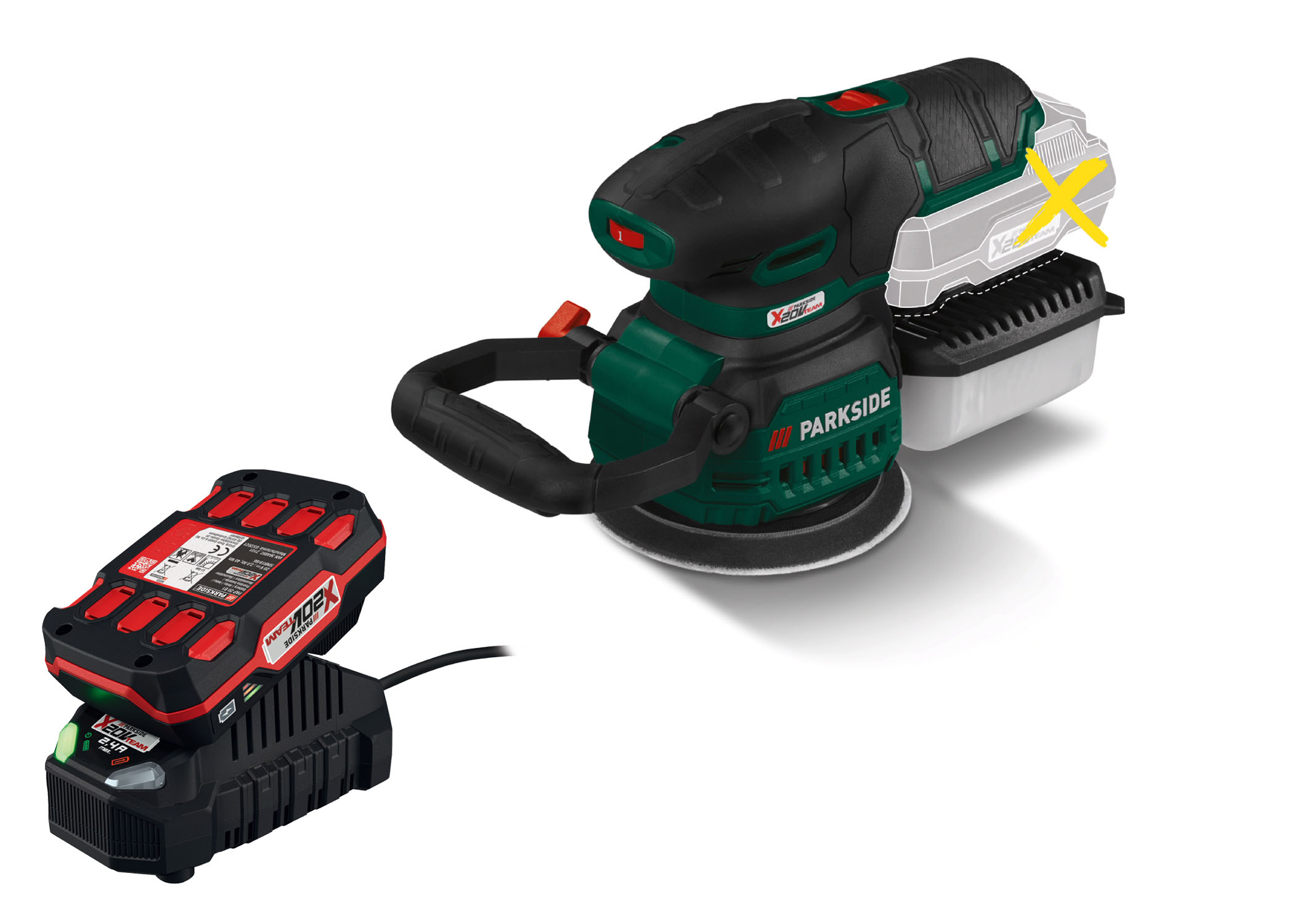 PARKSIDE Accu-excenterschuurmachine 20 V met accu en lader