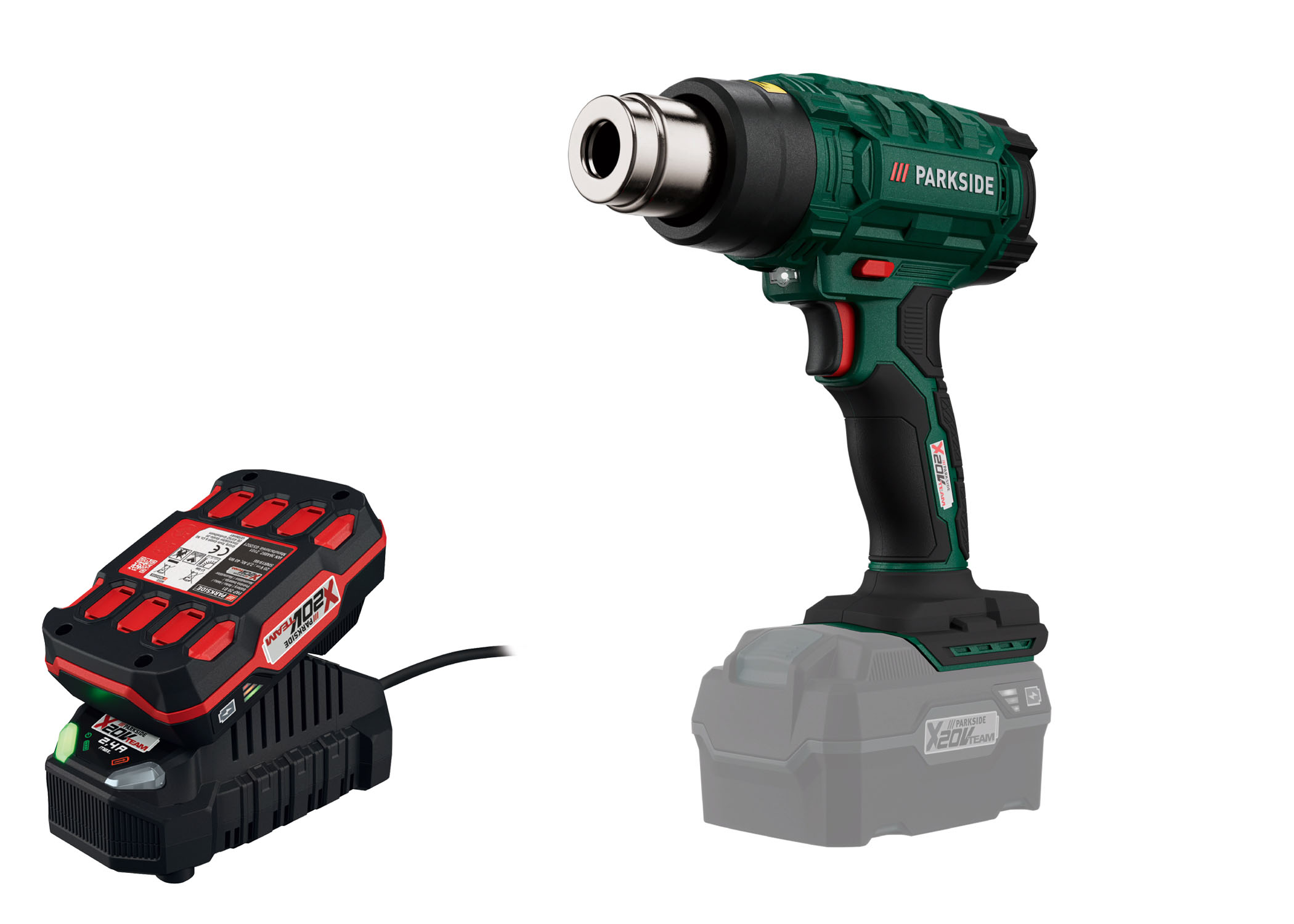 PARKSIDE Accu-heteluchtblazer 20 V met accu en lader