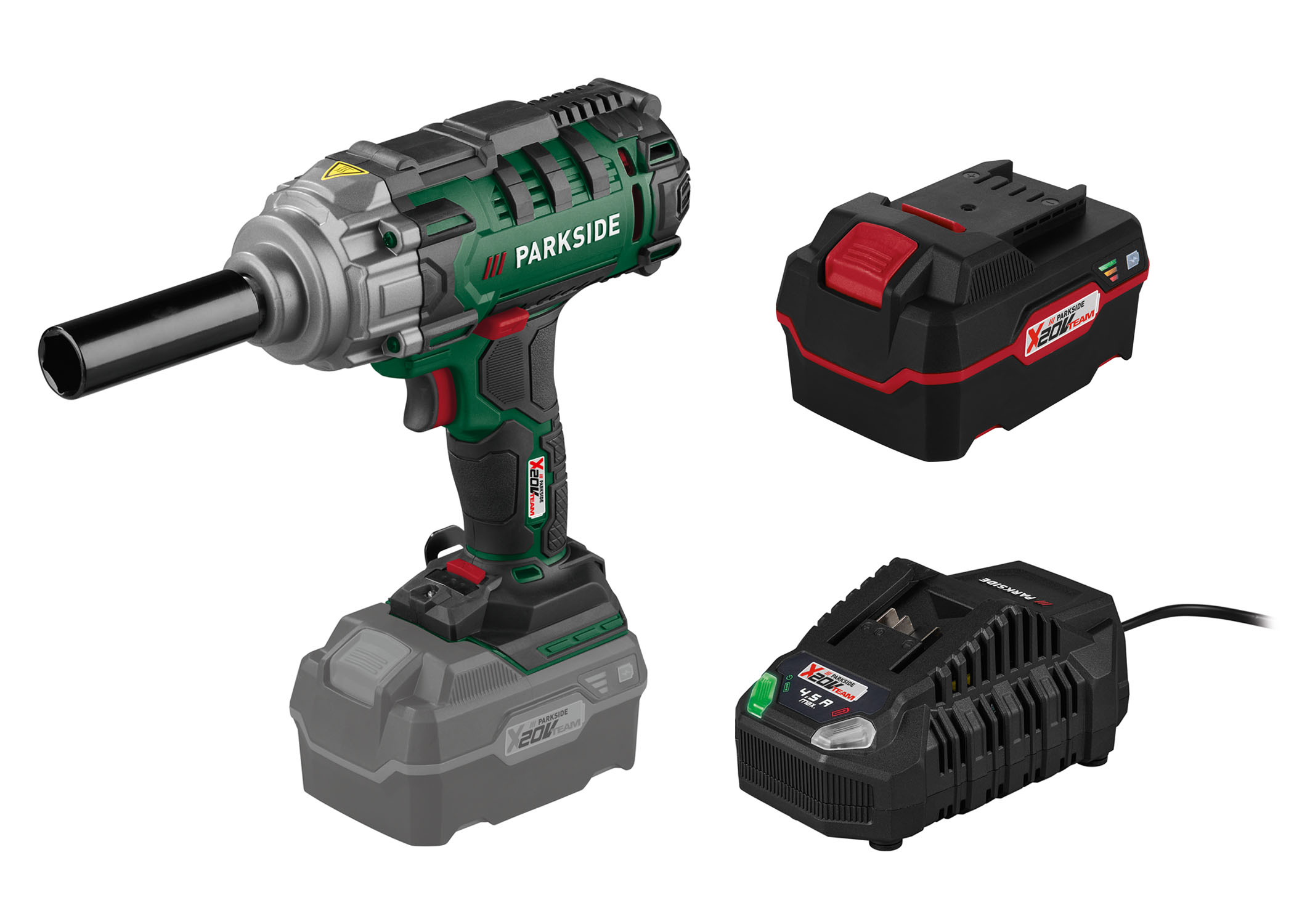PARKSIDE Accu-slagmoersleutel 20 V met 4 Ah accu en 4,5 A lader