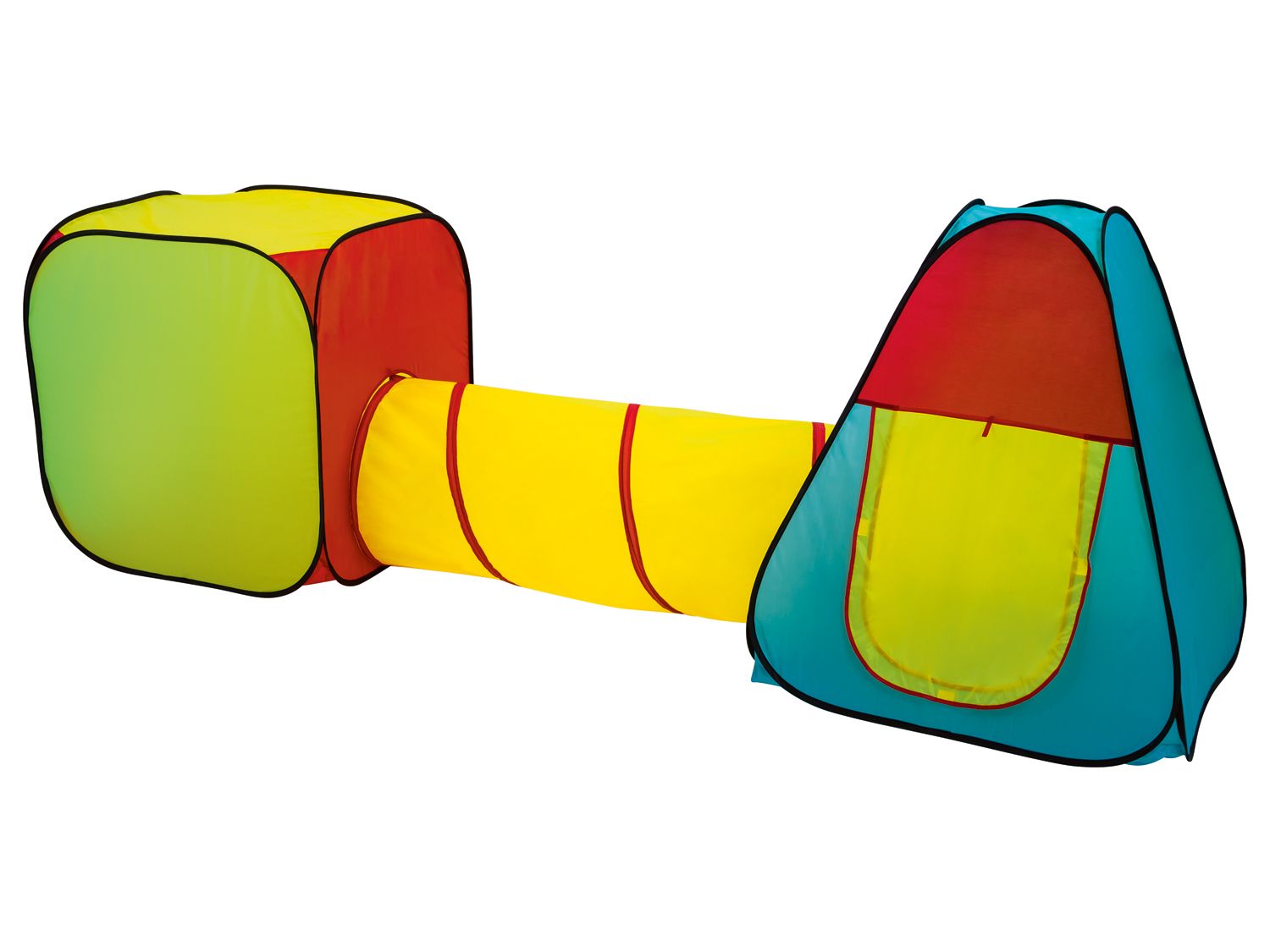 Playtive JUNIOR Speeltent met tunnel (groen/blauw/geel/rood) (4056233266986)