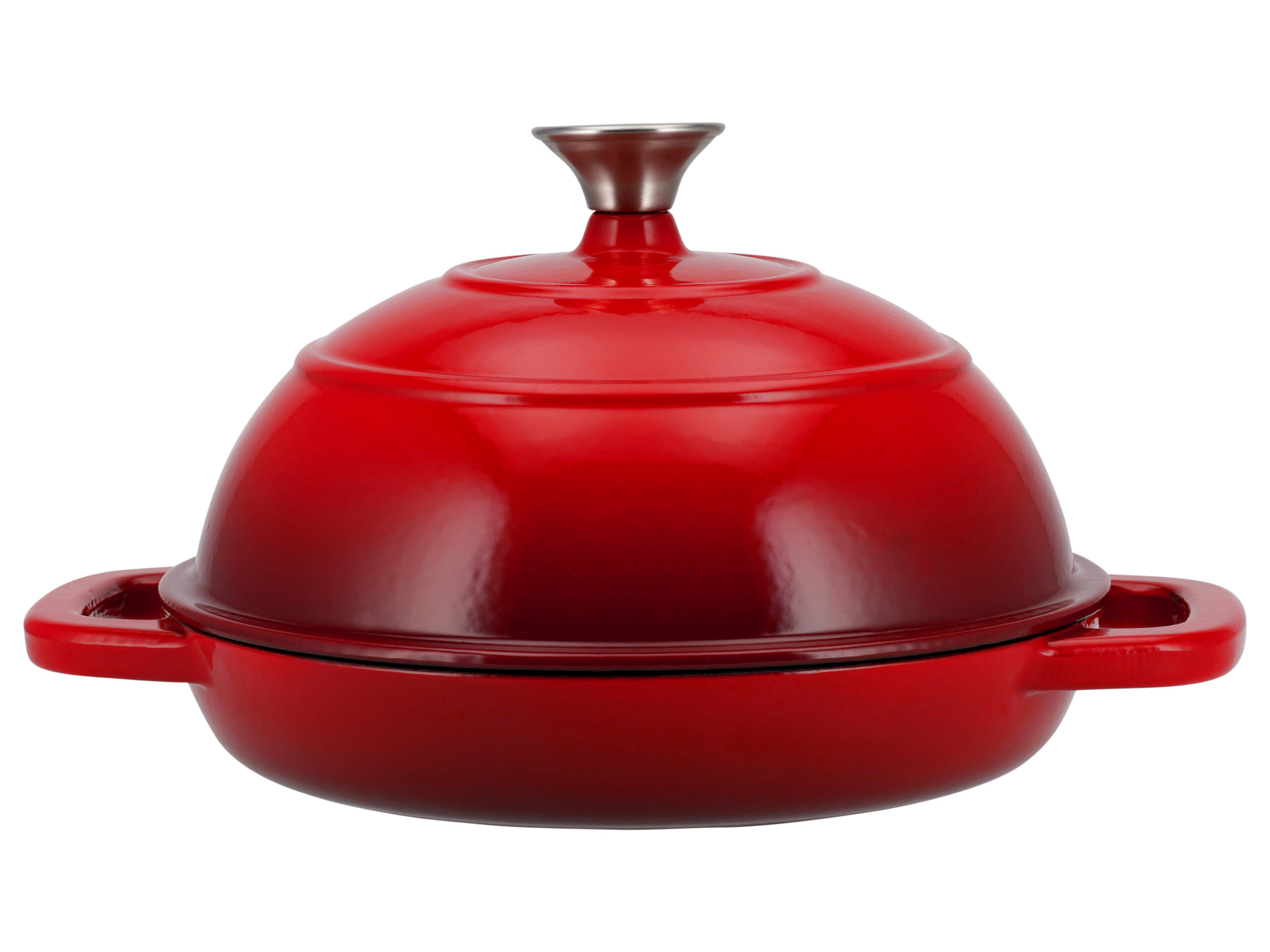 SILVERCREST Gietijzeren broodpan (Rond, Rood) (4052916683170)