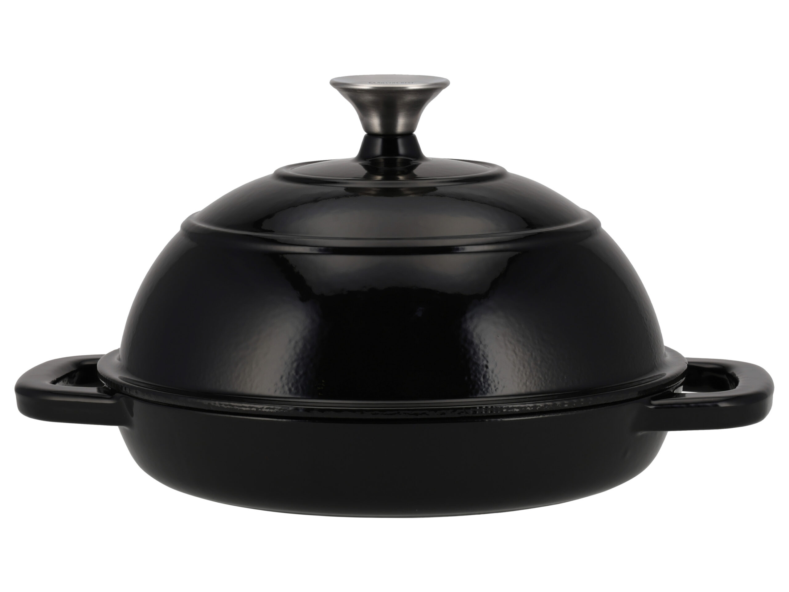 SILVERCREST Gietijzeren broodpan (Rond, Zwart) (4052916683156)