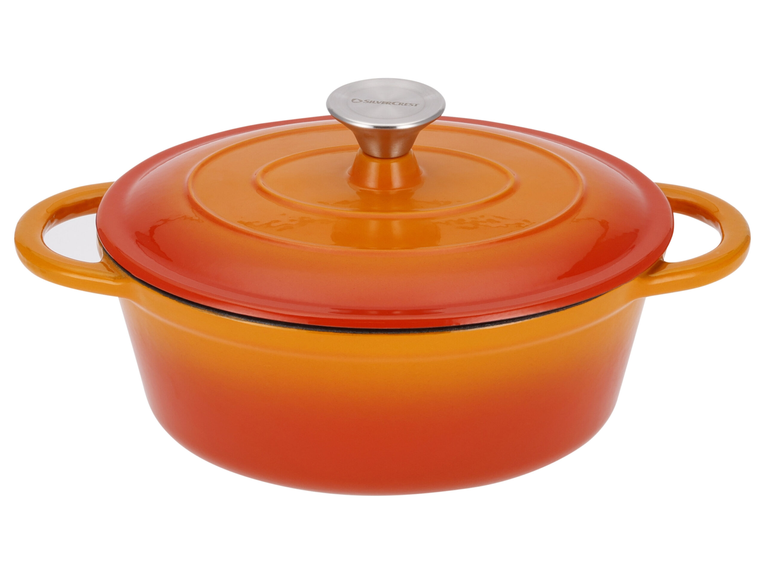 SILVERCREST Gietijzeren pan 25 cm 3 L (Oranje) (4052916659045)